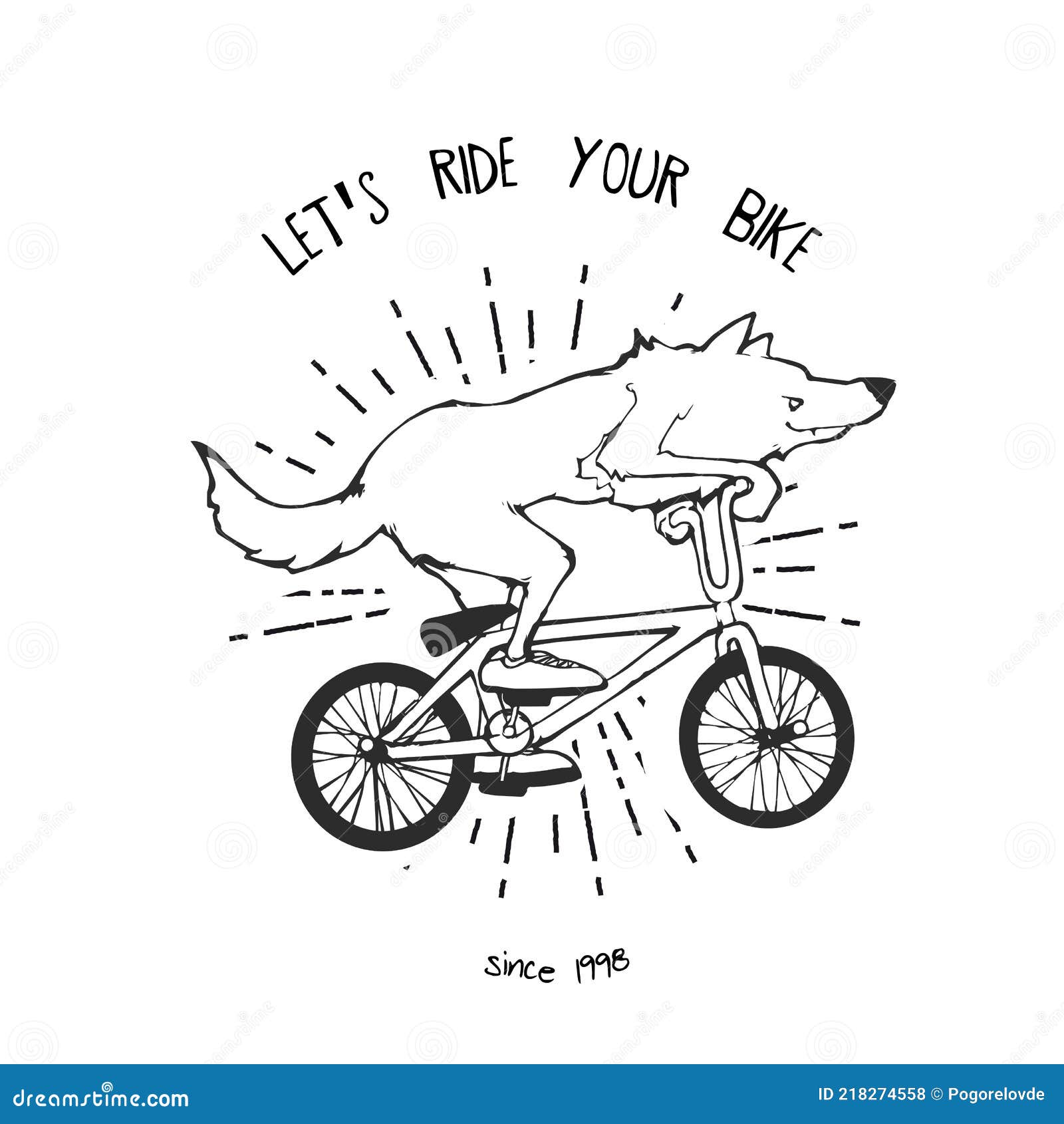 Wolf Riding Bicycles BMX, Vector Character Design Stock Vector -  Illustration of vintage, motorcycle: 218274558