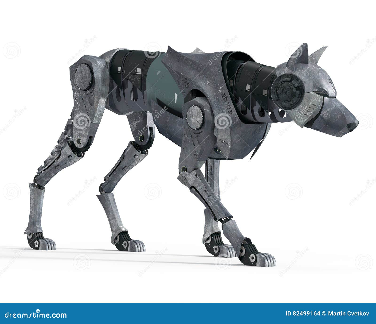 Wolf Robot Front View De Marche Illustration Stock - Illustration du  réaliste, cycle: 82499164