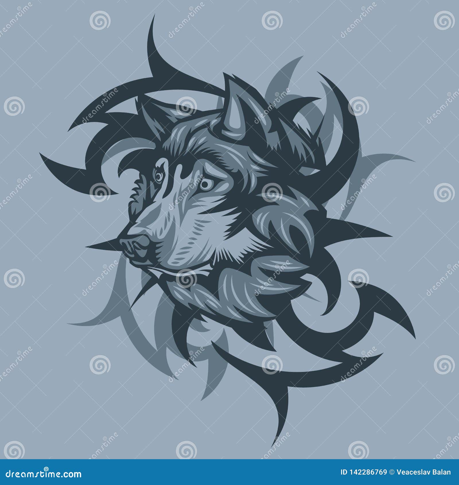 Blue Wolf Tribal COMMISSION by Canyx on DeviantArt