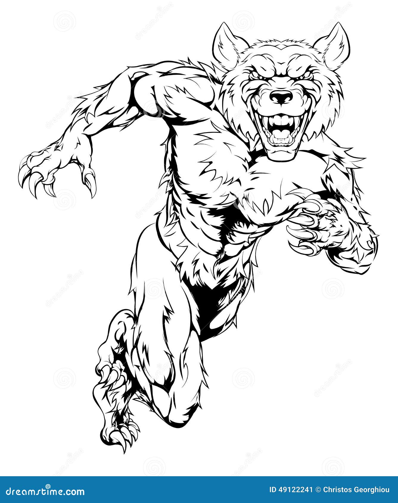 Werewolf Mascot Esport Logo Design Vector Illustration 179935580 