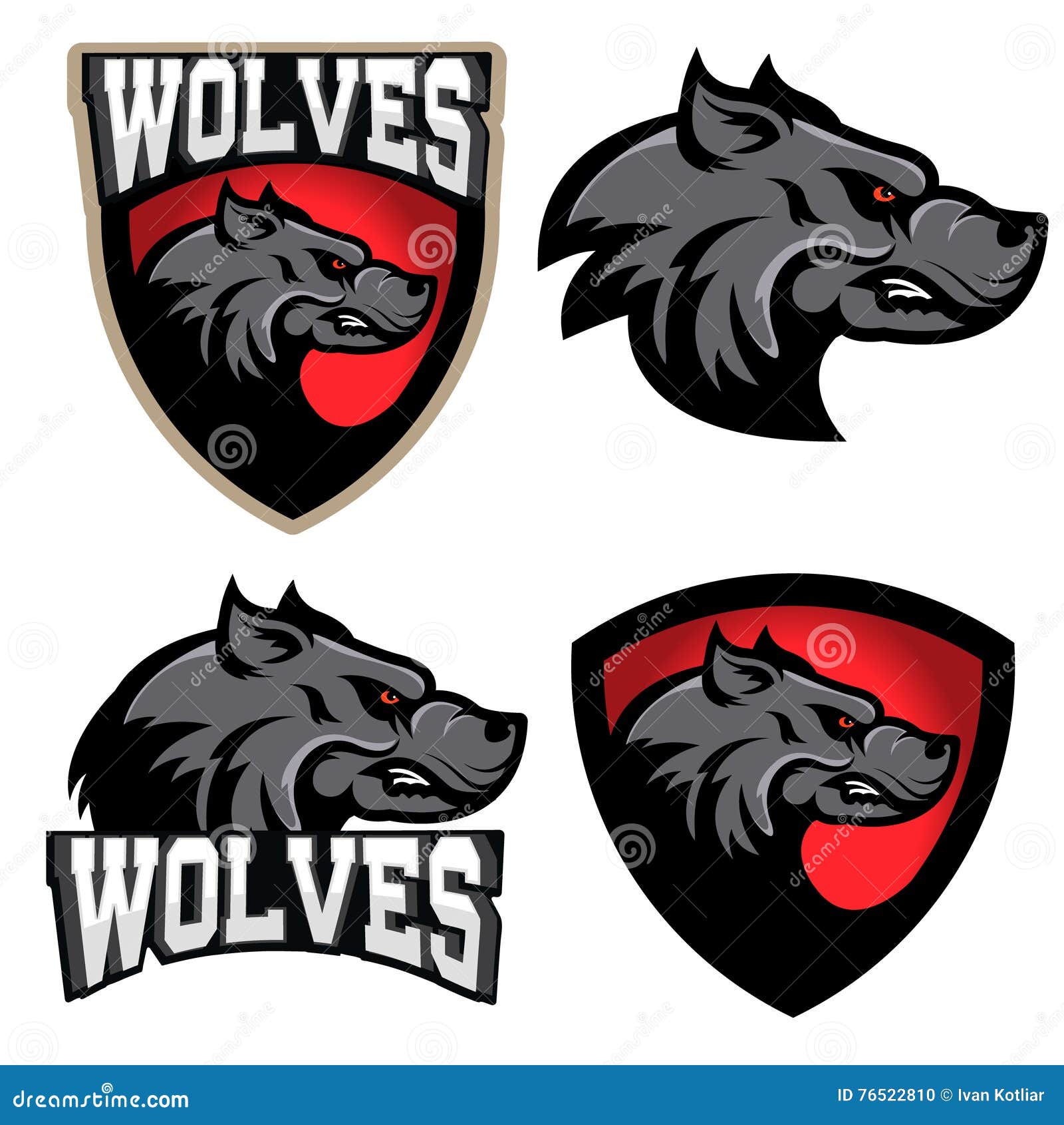 Two wolf egame logo design Royalty Free Vector Image