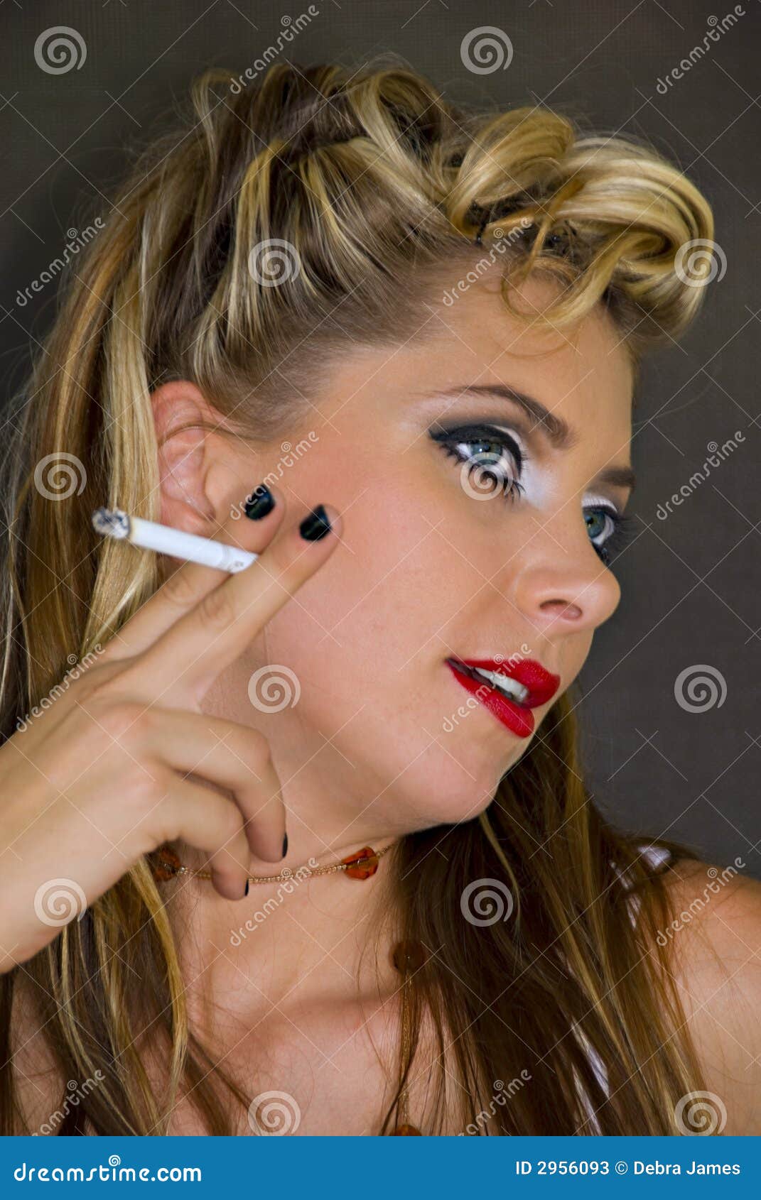 Woman in 1950 style makeup stock image. Image of elegant 