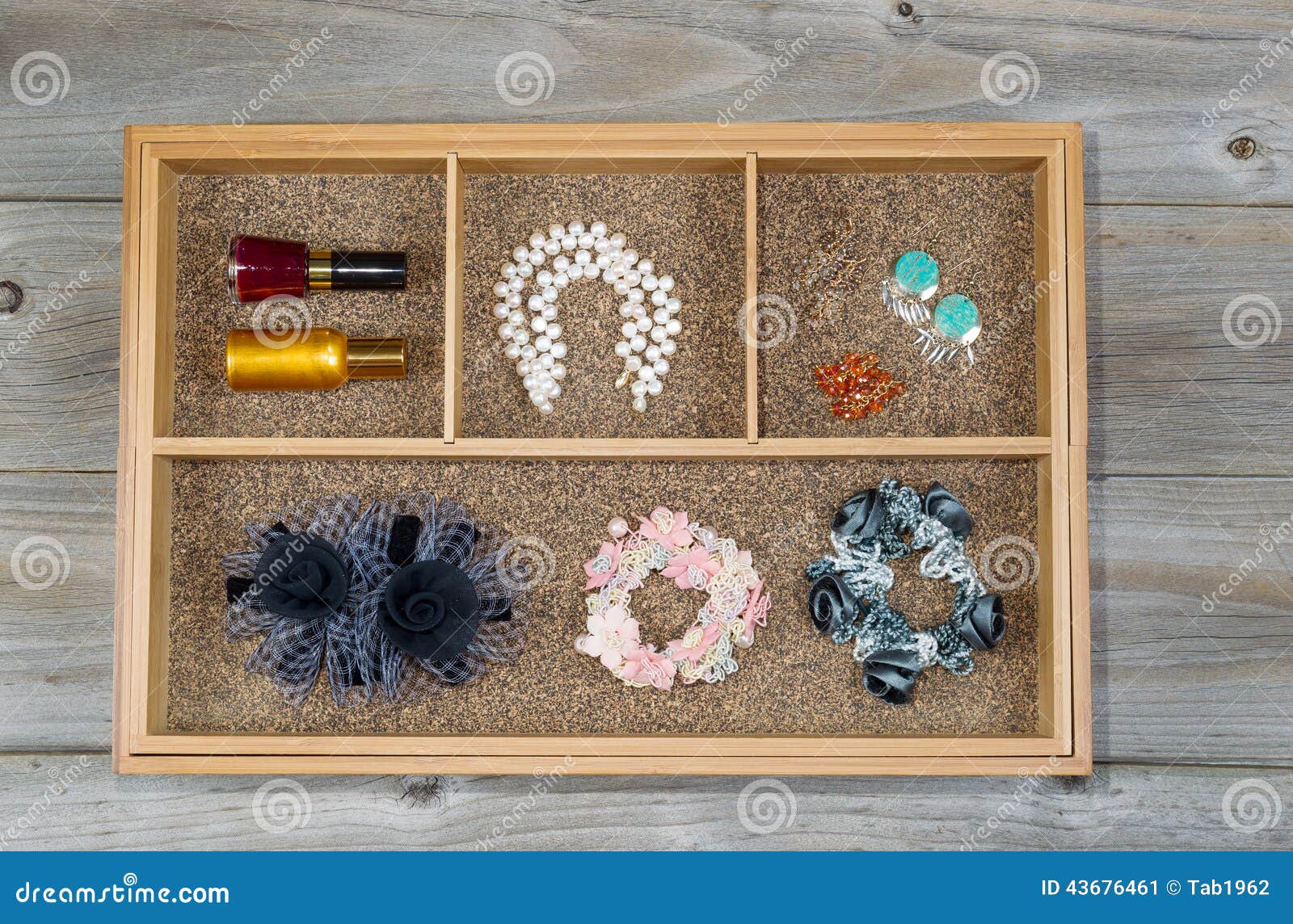 Woman Accessories Placed In Drawer Stock Image Image Of Wood