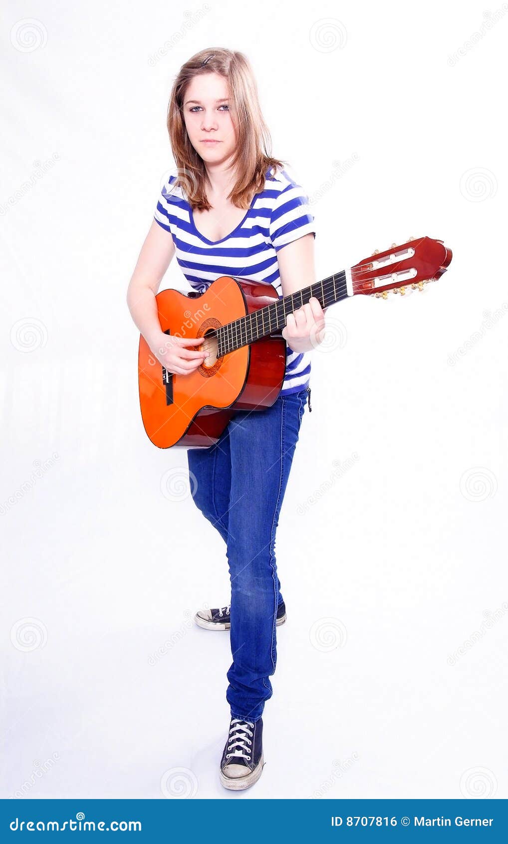 Woman with acoustic guitar stock photo. Image of young - 8707816