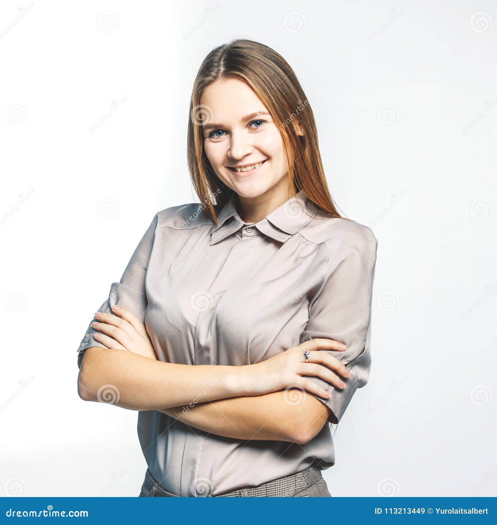 Portrait Of A Woman Administrator On A White Background. Stock Image