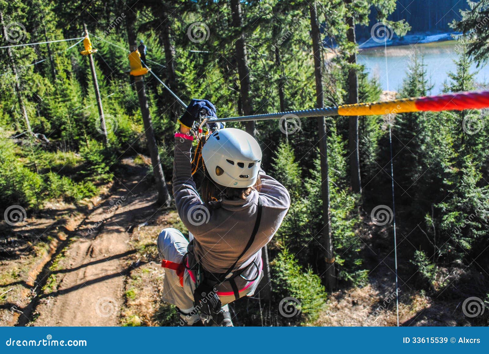 woman in adventure park