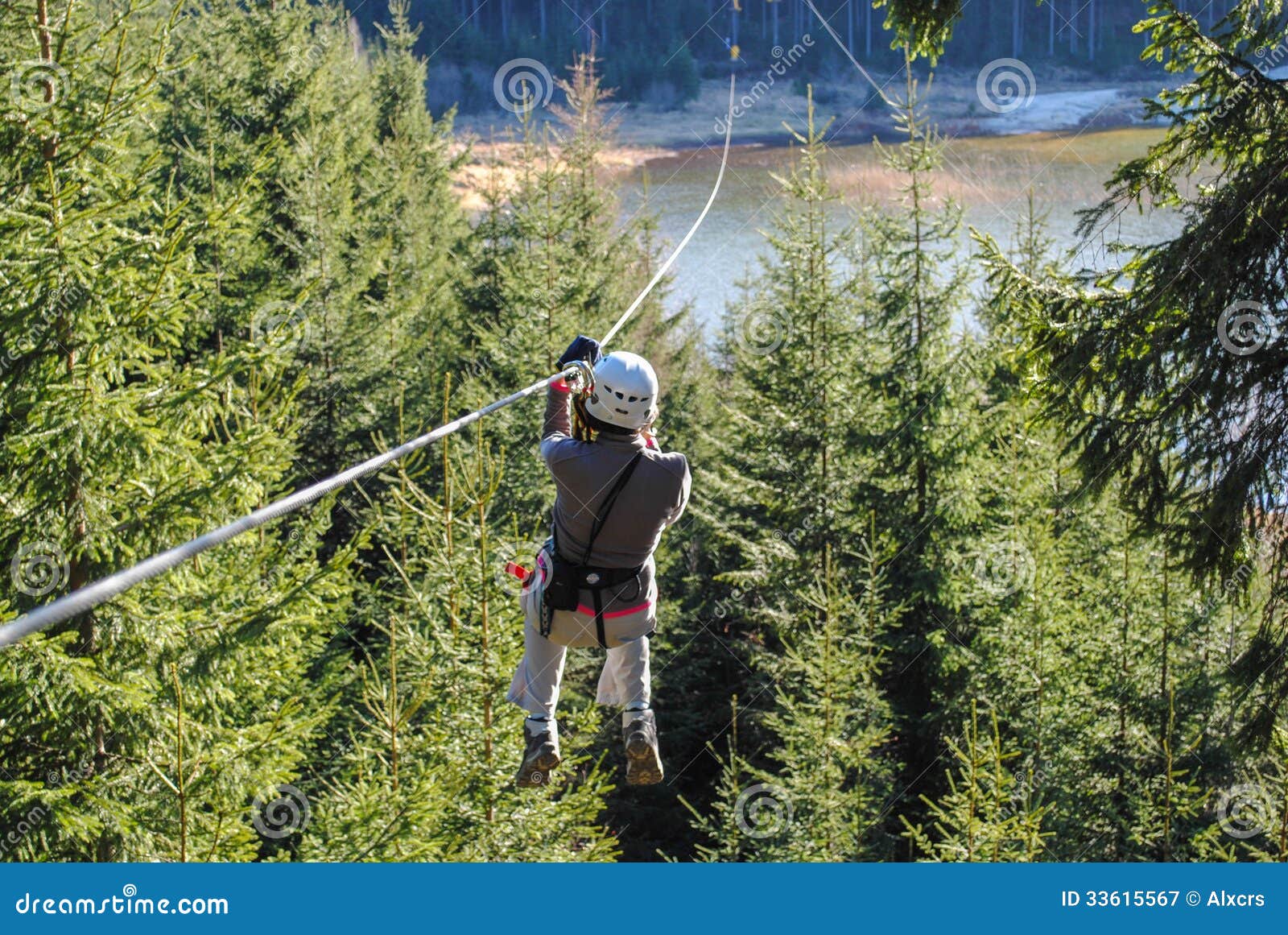 woman in adventure park