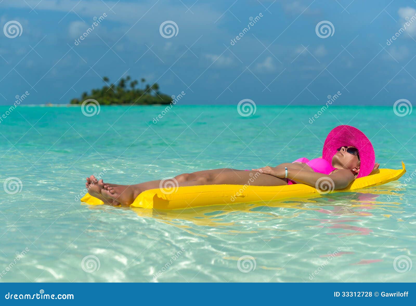 woman on air mattress