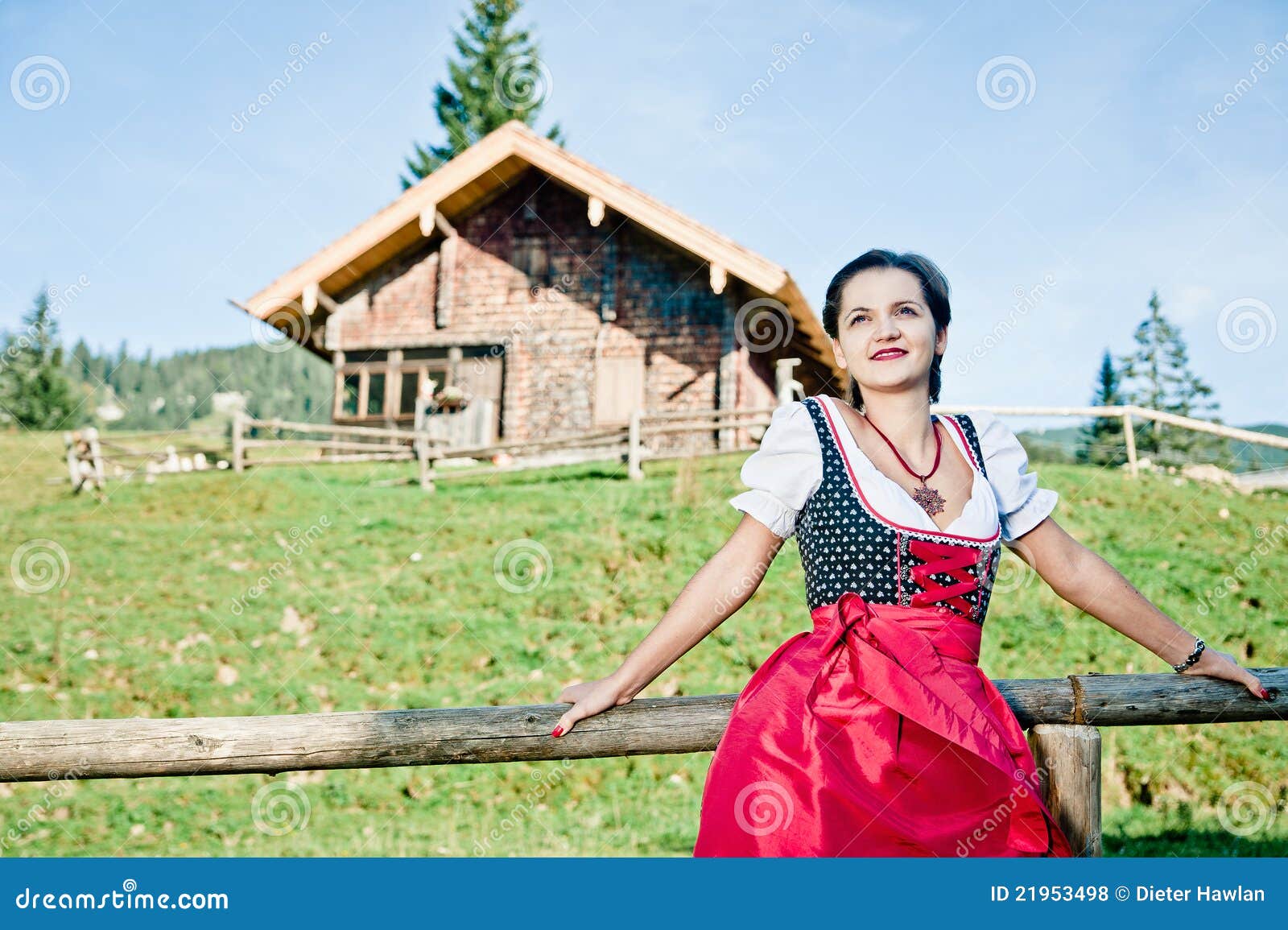 Woman in the Alps stock photo. Image of bavaria, beauty 21953498