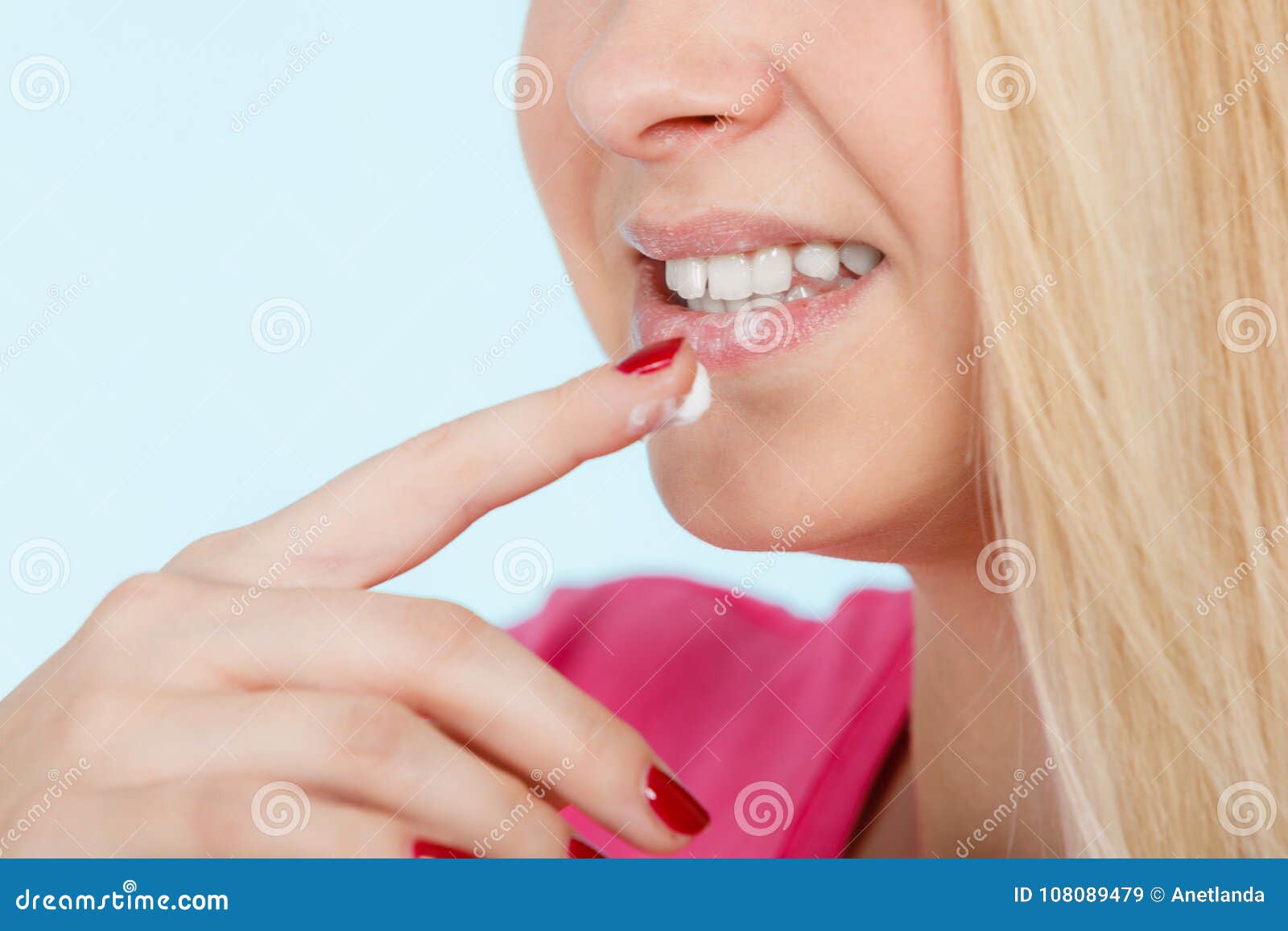 Licking Whipped Cream Stock Photos