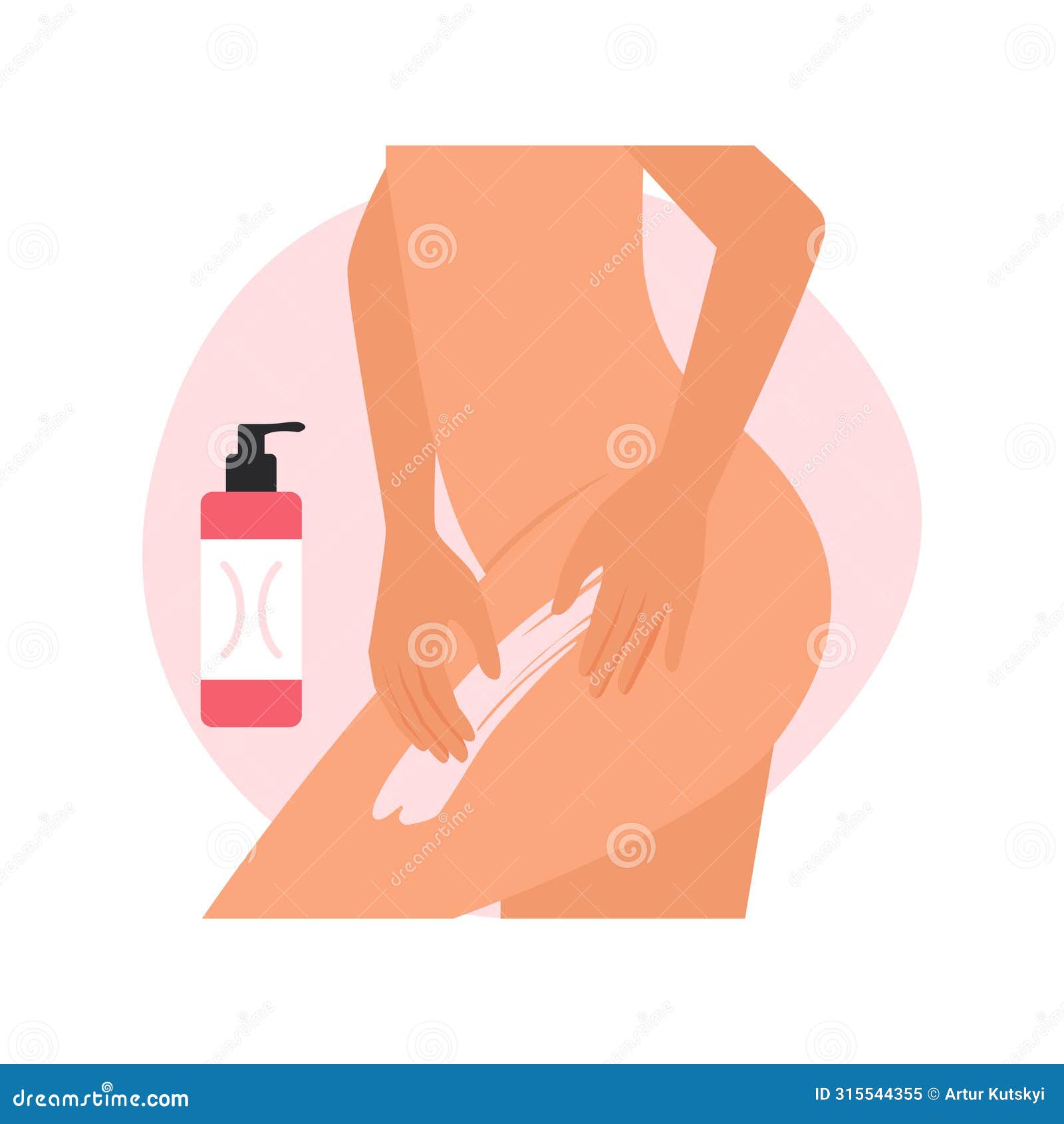 woman applying anticellulite and slimming cream on hip skin