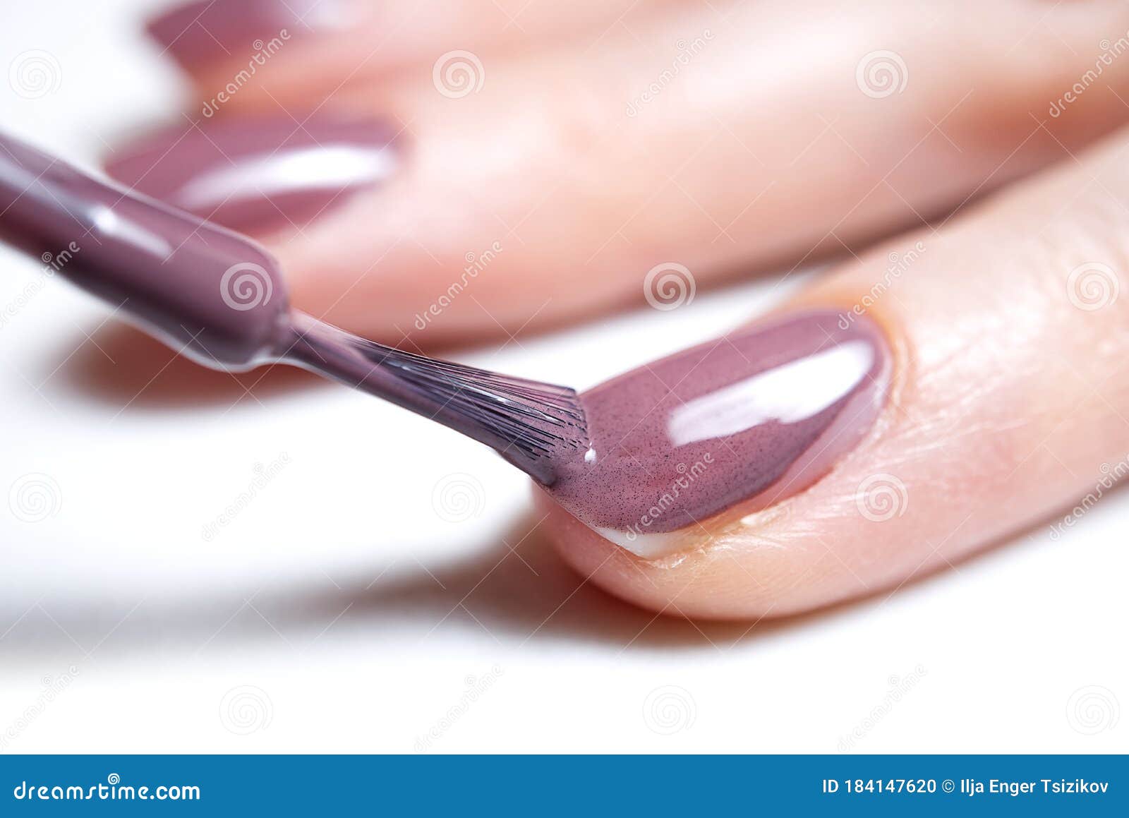 Woman Applying Nail Polish. Beautiful Nails. Woman Applying Polish on Nails  at Home. Pastel Nail Polish on Fingernail Stock Photo - Image of closeup,  business: 184147620