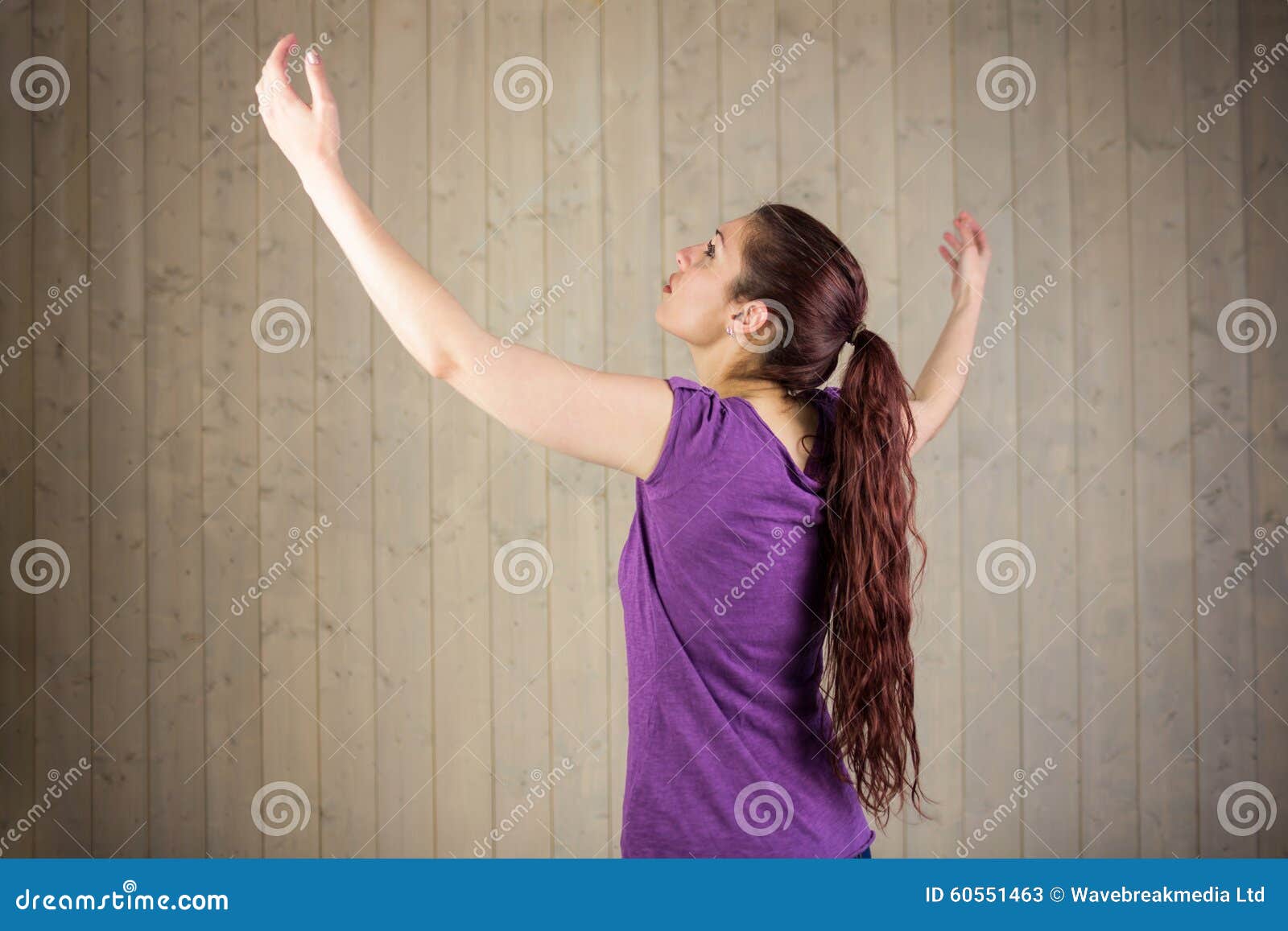 Woman with arms raised stock image. Image of arms, home 60551463
