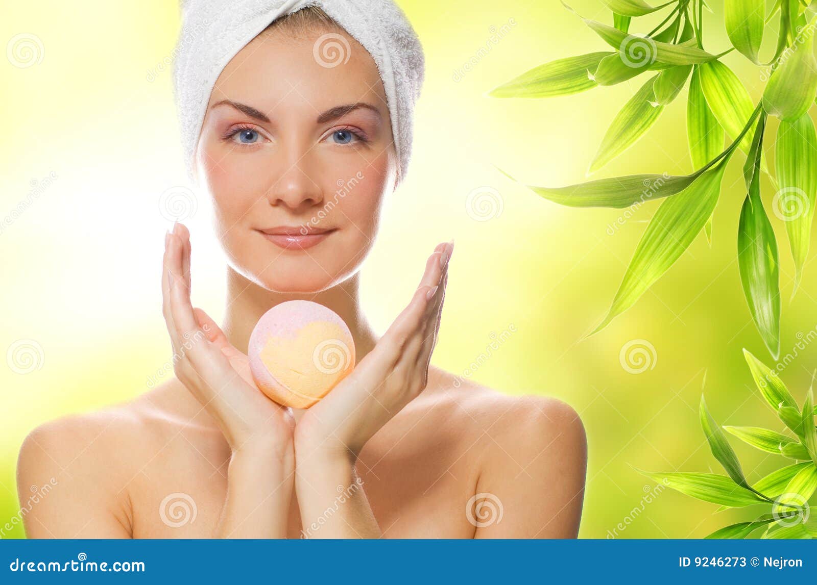woman with aroma soap