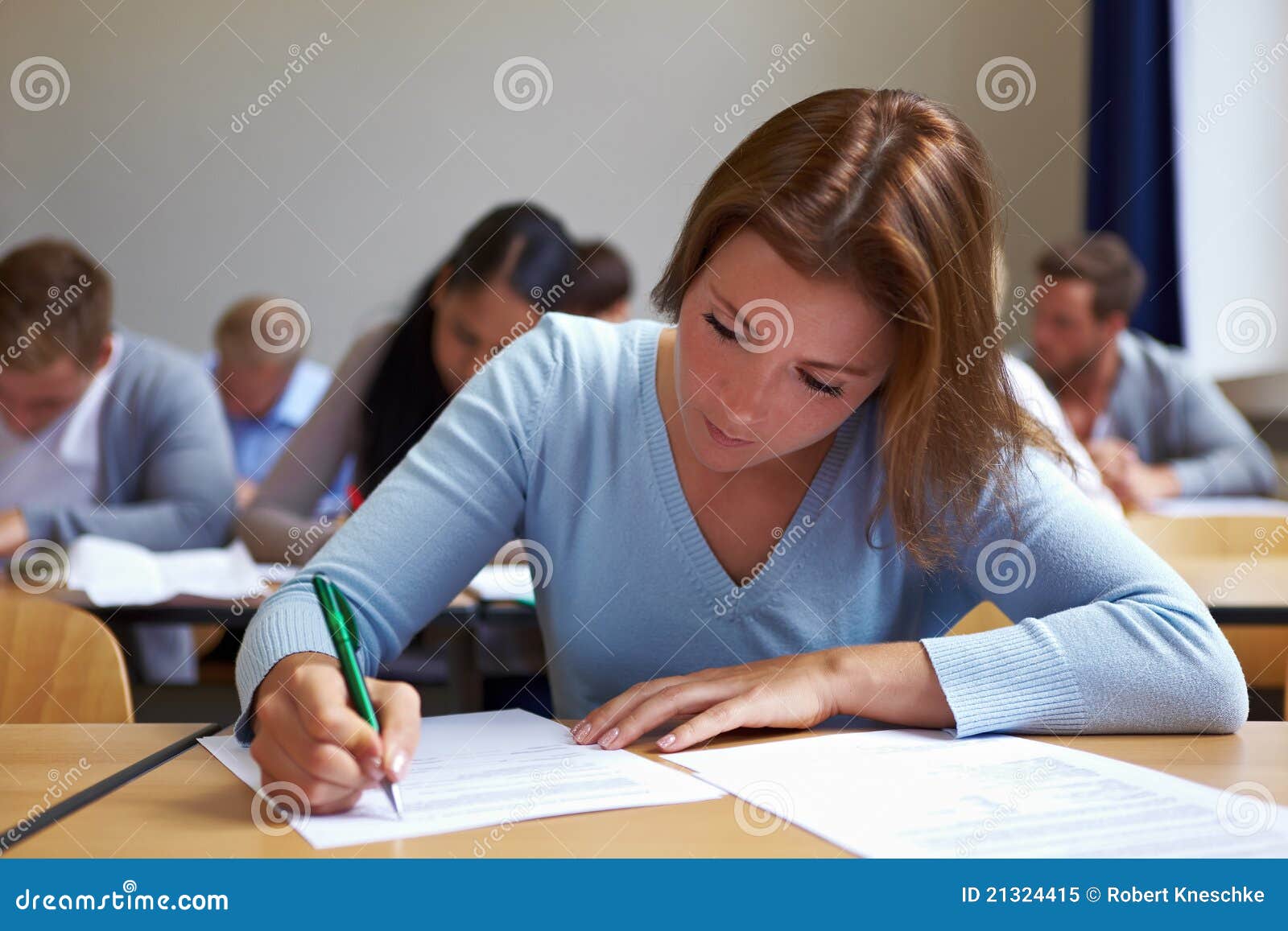Woman in assessment center stock image. Image of sciences 21324415