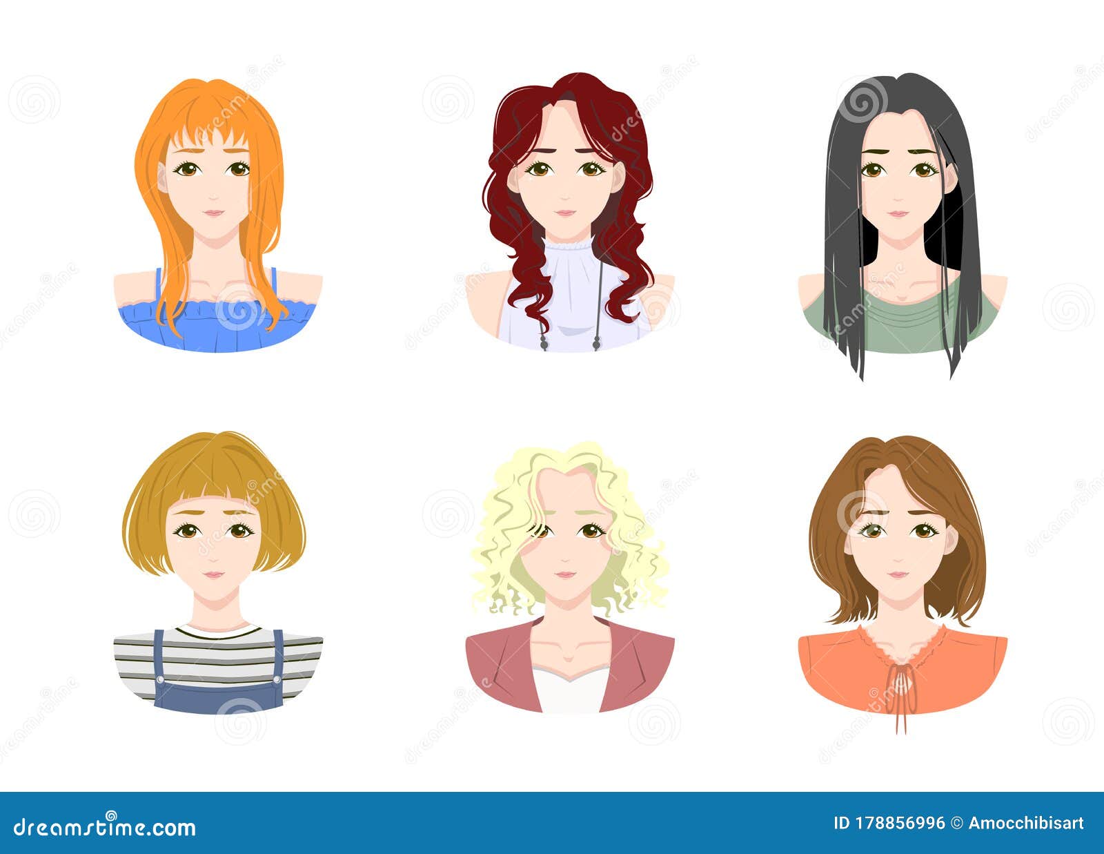 Woman with Avatar Vector Different Clothes and Hair Styles Stock Vector -  Illustration of classic, character: 178856996