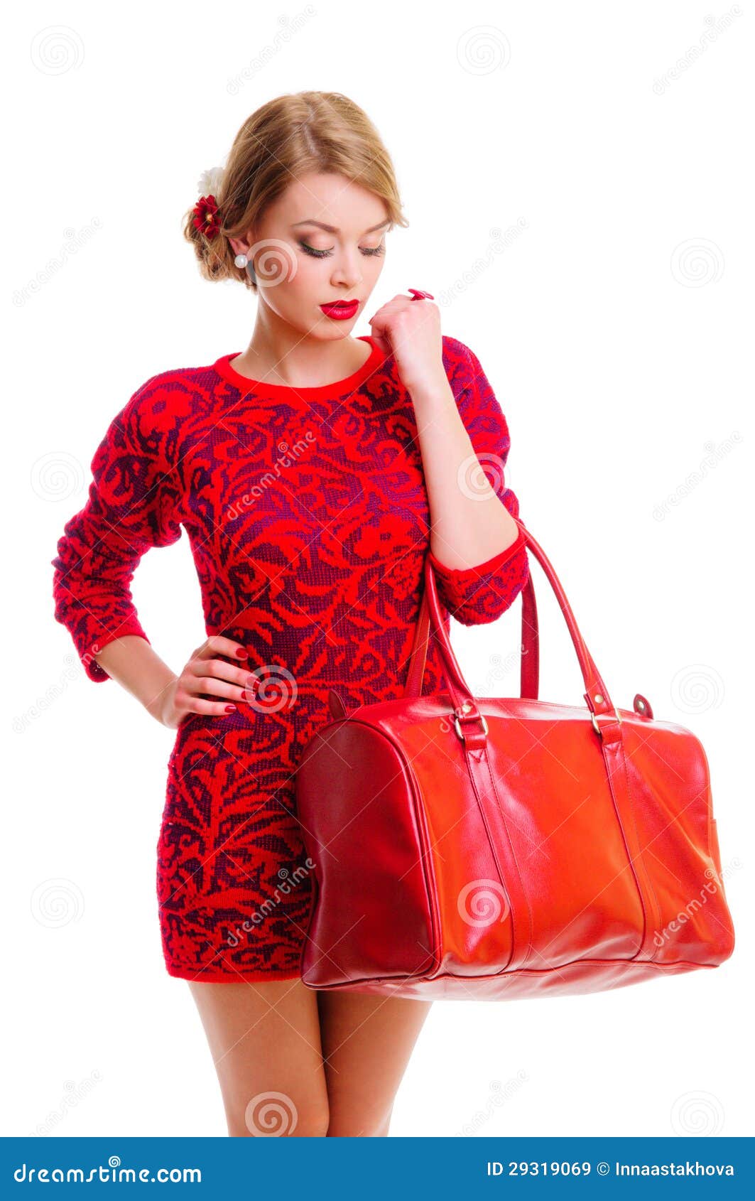 Woman with bag stock image. Image of garment, hand, luxury 29319069