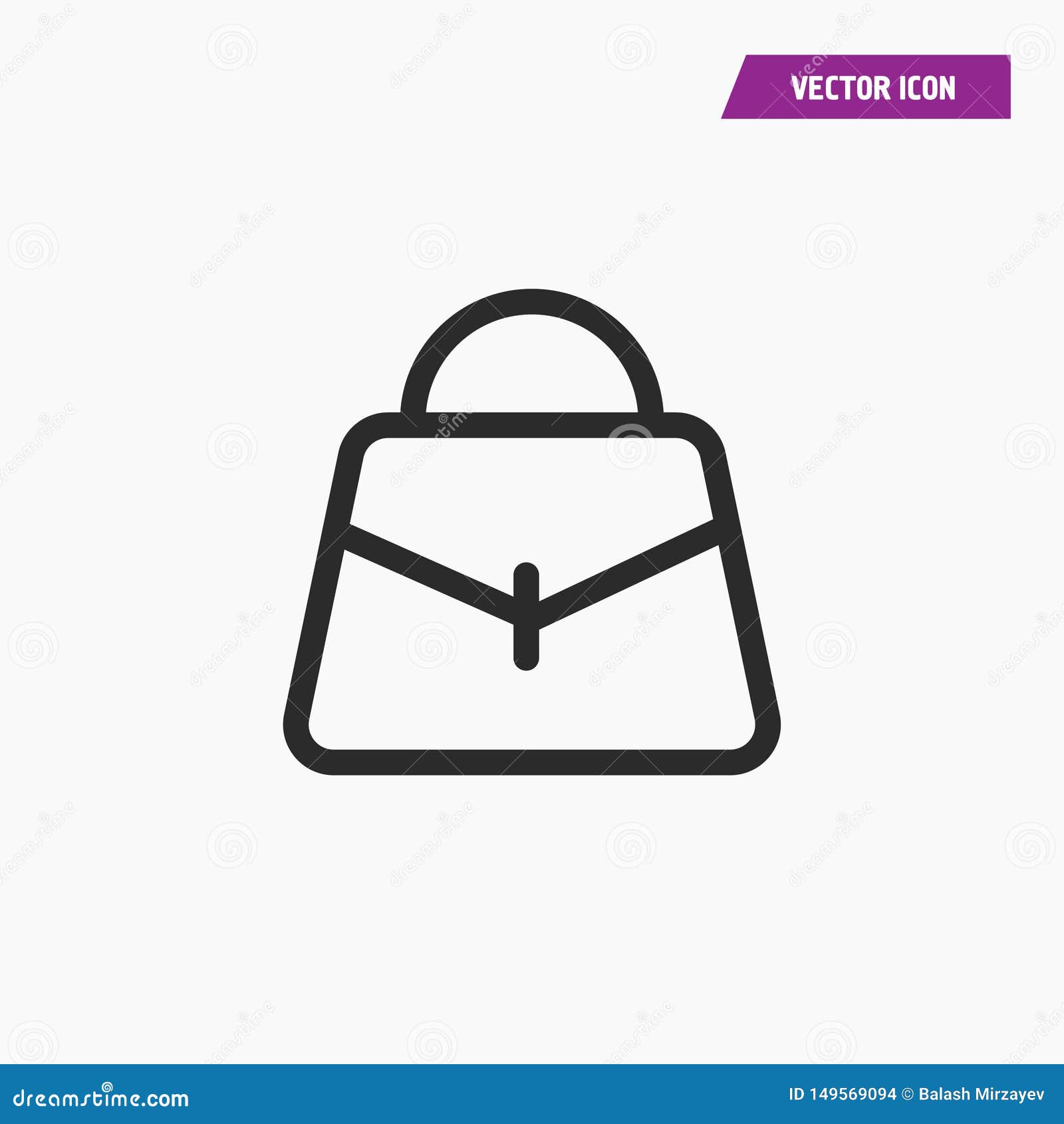 Women Handbag Icon, Symbol. Stock Vector Illustration of handle