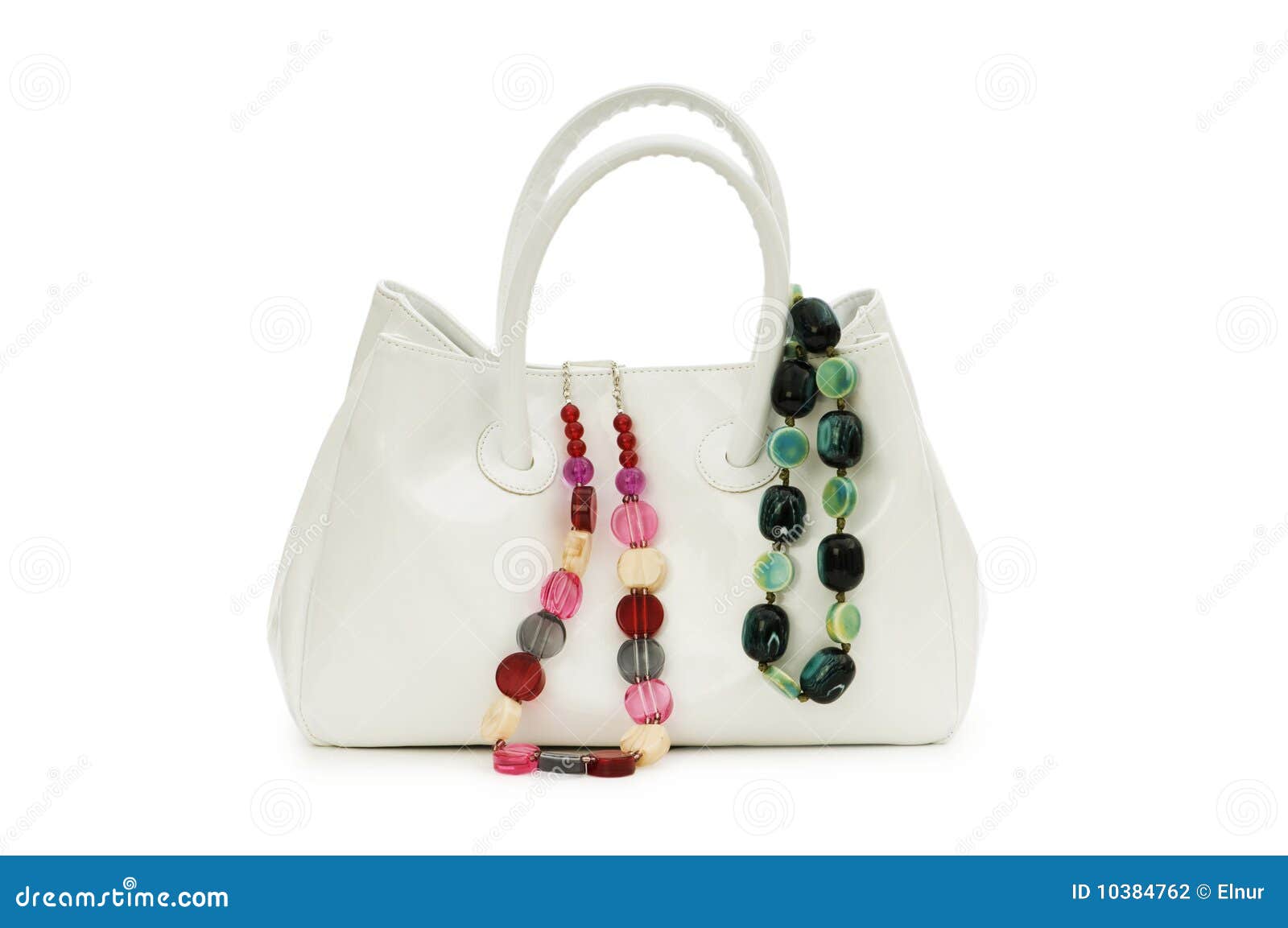 Woman Bag and Necklace Isolated Stock Photo Image of elegance
