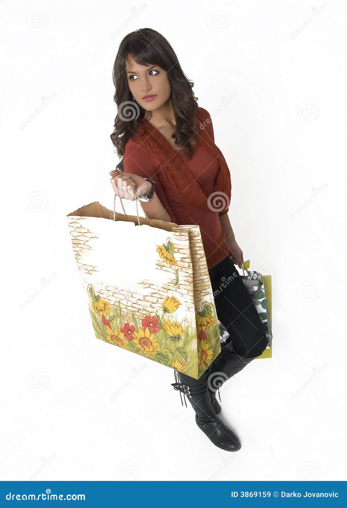 Woman with bags stock image. Image of shopping, custom 3869159