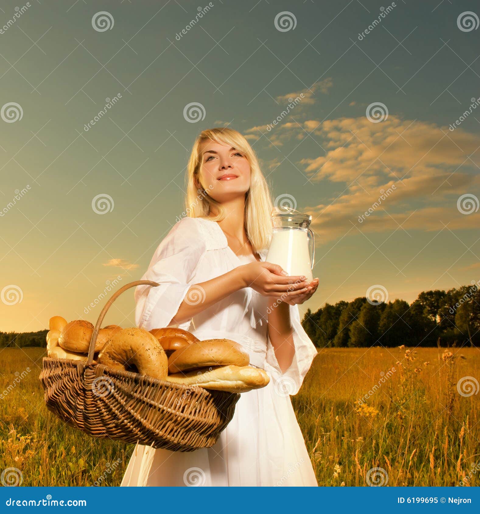 Woman with a baked bread stock image. Image of beauty - 6199695