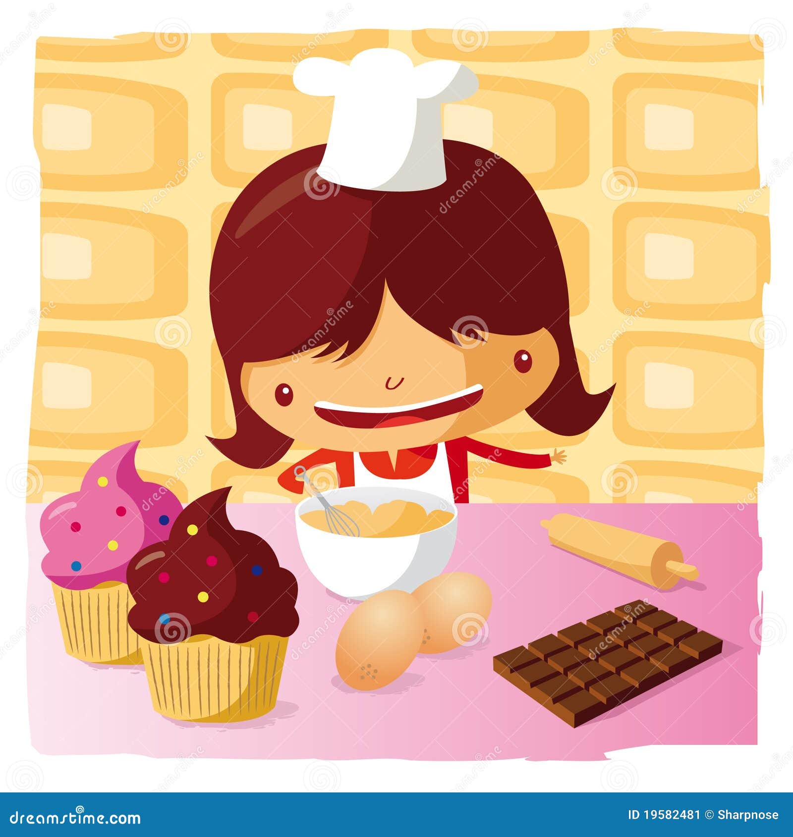 Girl Baking A Cake Royalty Free SVG, Cliparts, Vectors, and Stock  Illustration. Image 45088659.