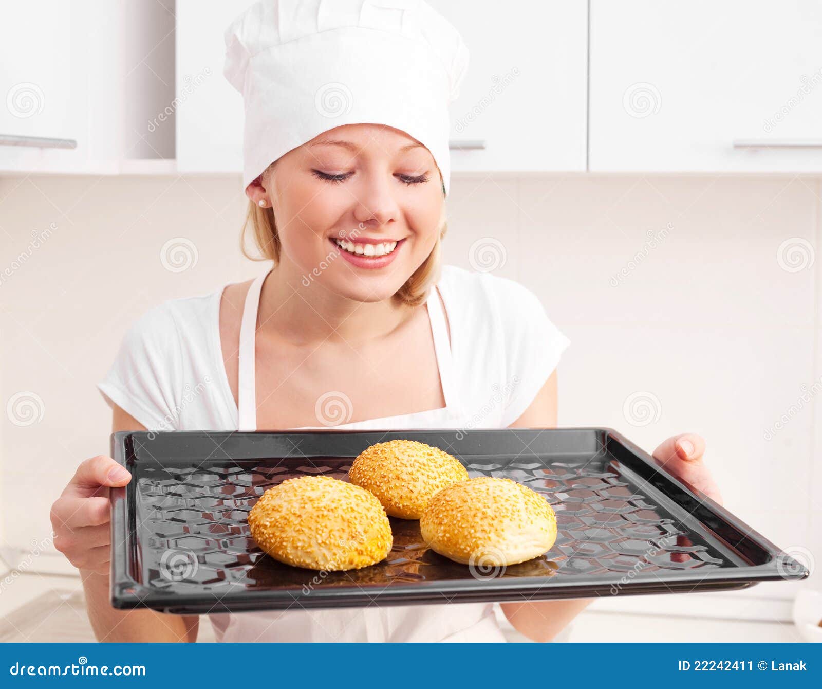 Woman Baking Bread Stock Image Image 22242411