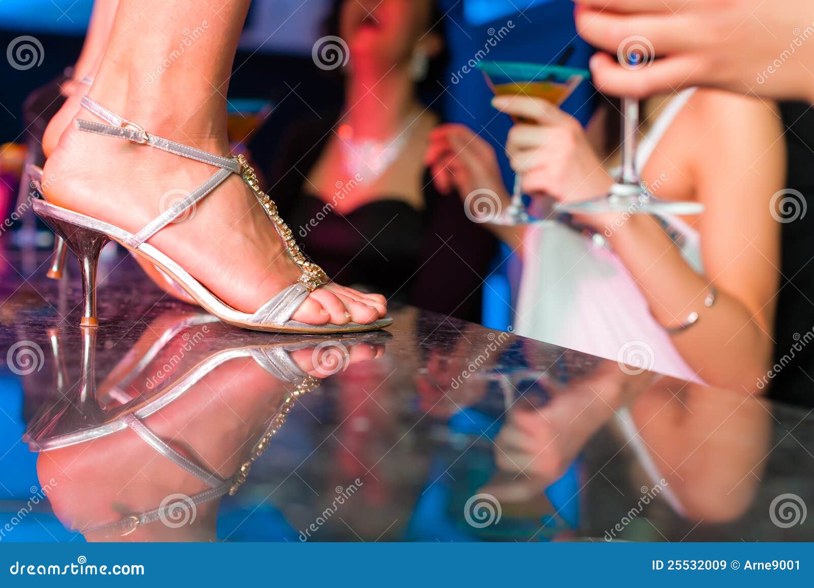 Woman in Bar or Club is Dancing on the Table Stock Image Image of