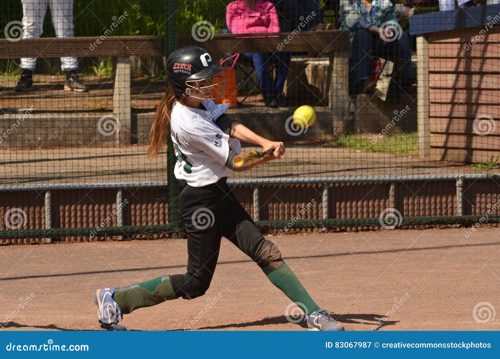 Woman Baseball Player Holding Brown Bat Picture. Image 83067987
