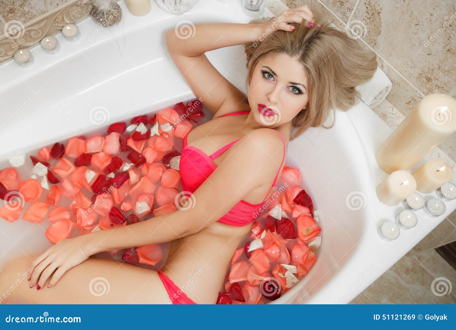 Naked Girl In Tub