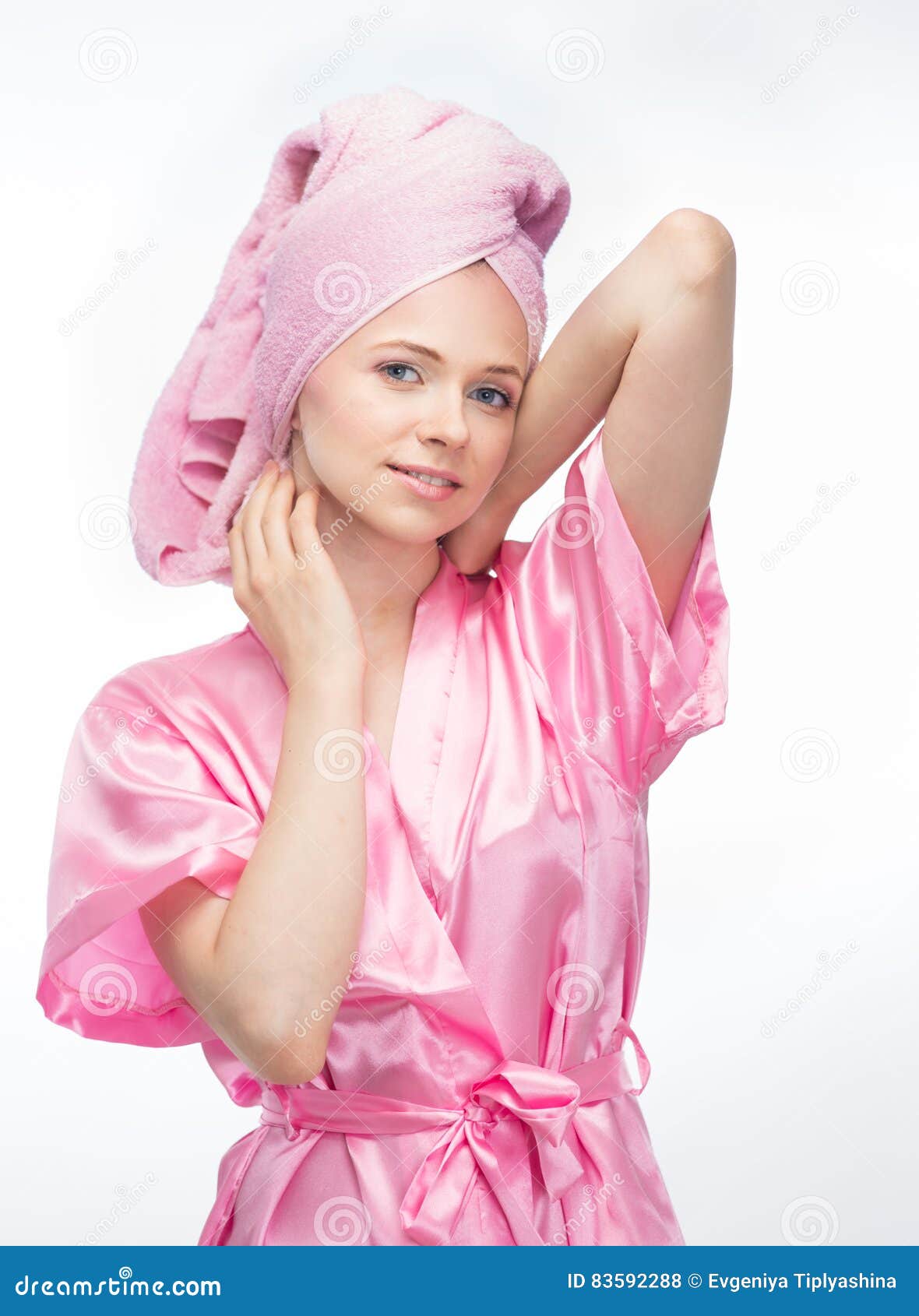 Woman in Bathrobe and Towel Stock Photo Image of care, fashion 83592288