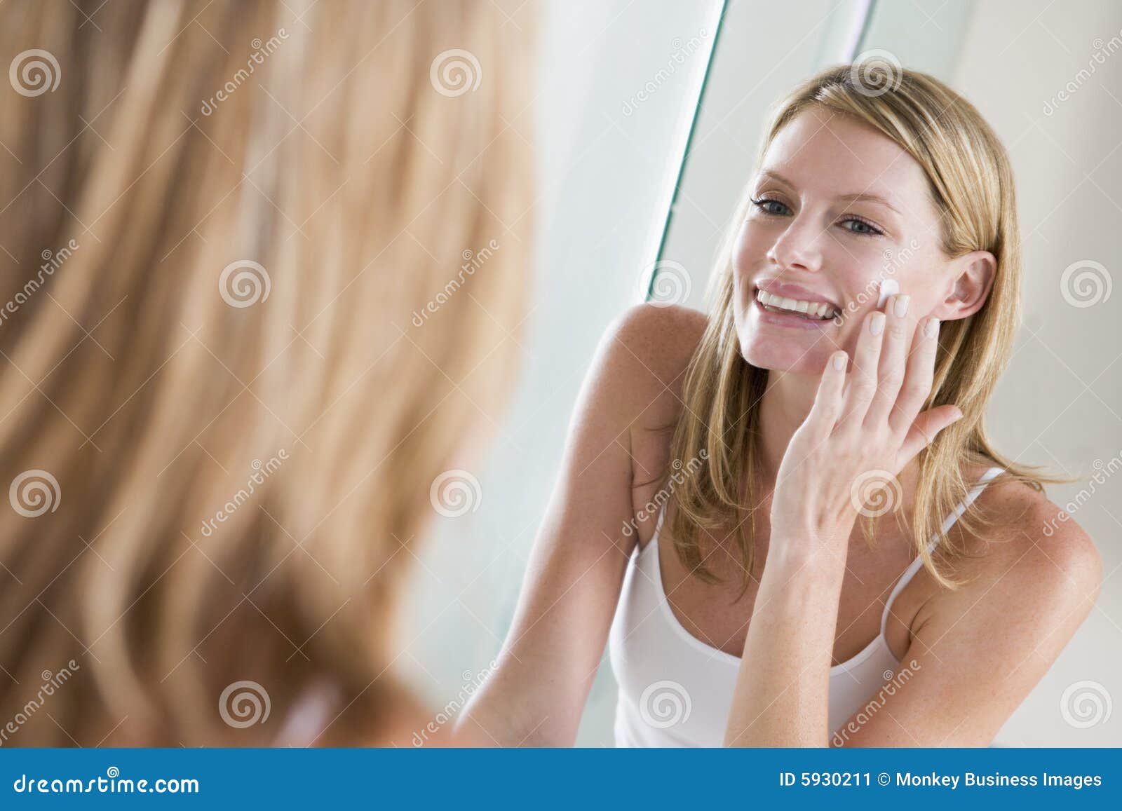 Ethnic female in underwear looking at reflection in bathroom · Free Stock  Photo