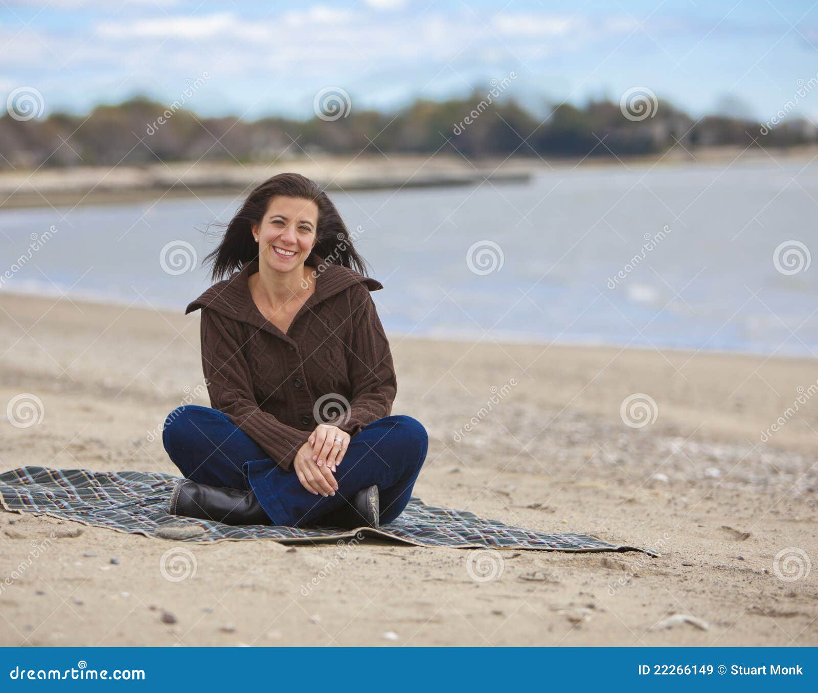 Woman at beach stock image. Image of female, space, copy - 22266149