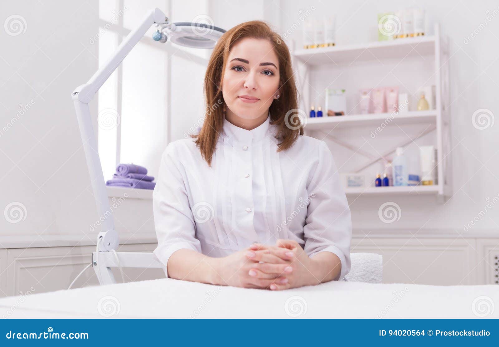 woman beautician doctor at work in spa center