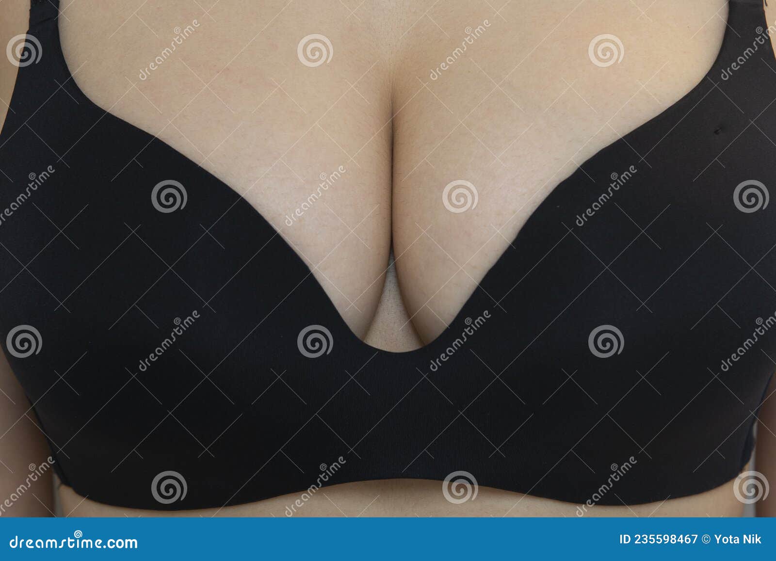 Young Woman Small Boobs Wearing Uncomfortable Stock Photo 1827984899