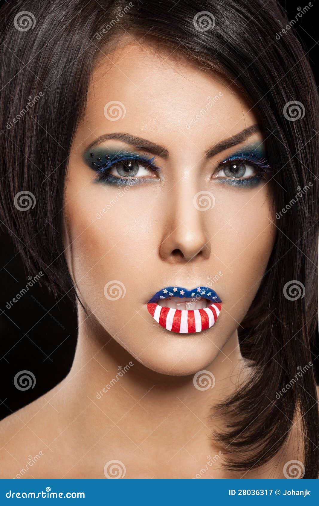 Woman Beautiful Face With Perfect Makeup Stock Image