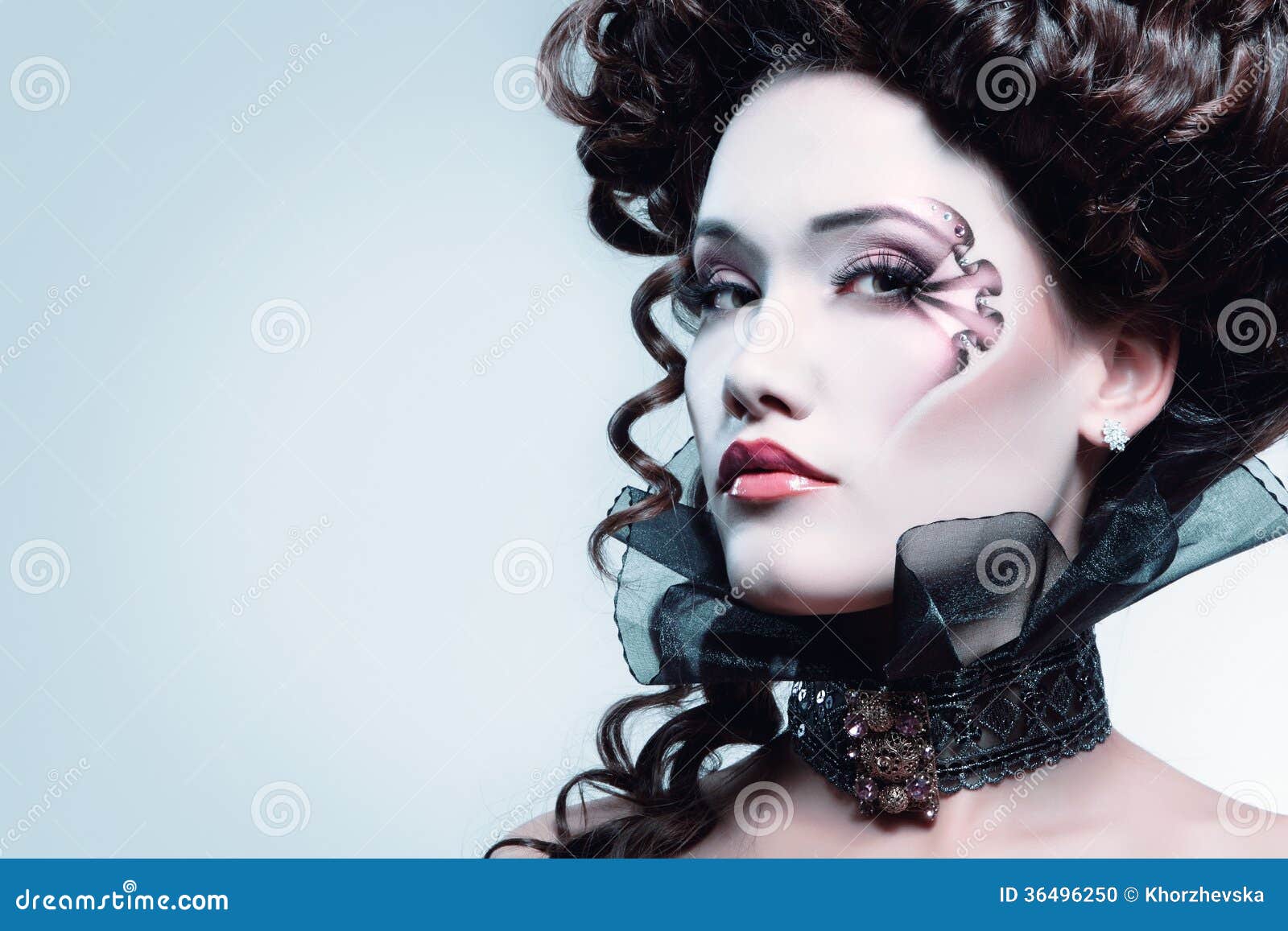 Woman Beautiful Halloween Vampire Baroque Aristocrat Stock Photo ...