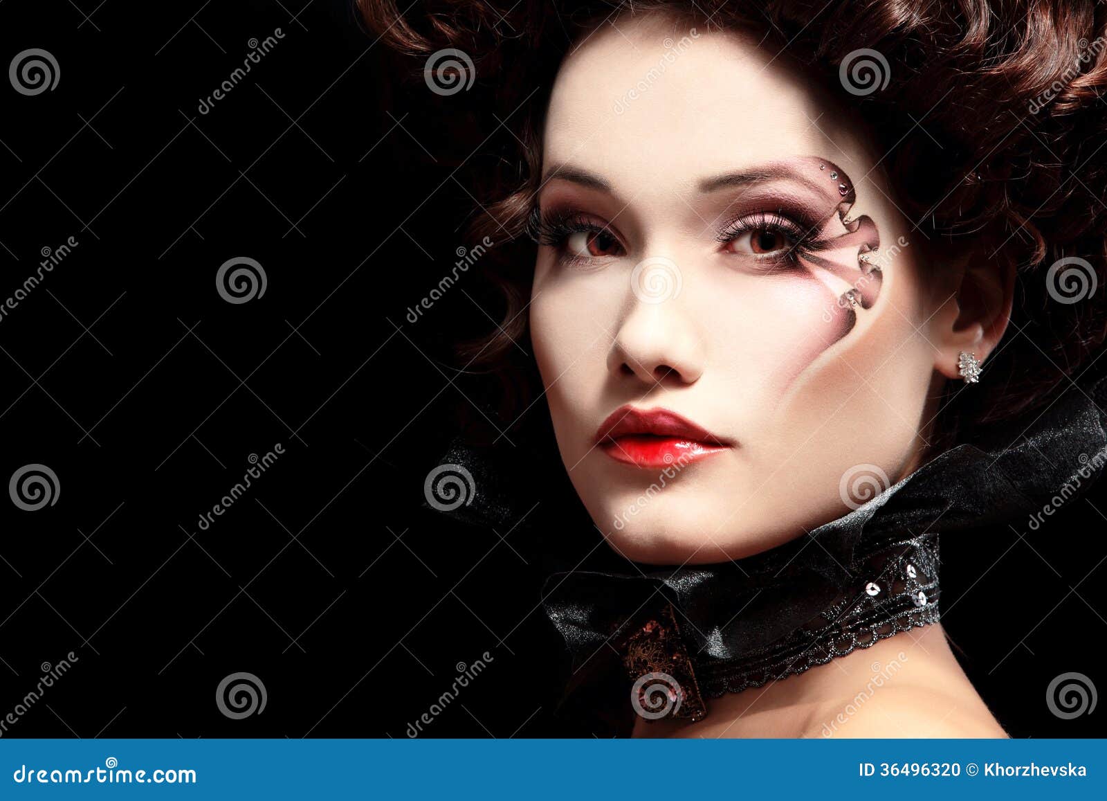 Woman Beautiful Halloween Vampire Baroque Aristocrat Stock Photo ...