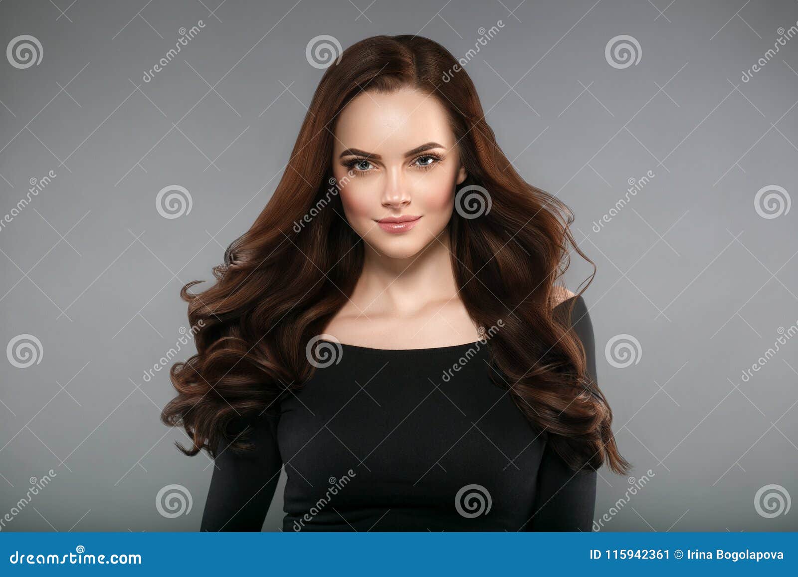 woman beauty healthy skin and hairstyle, brunette with long hair