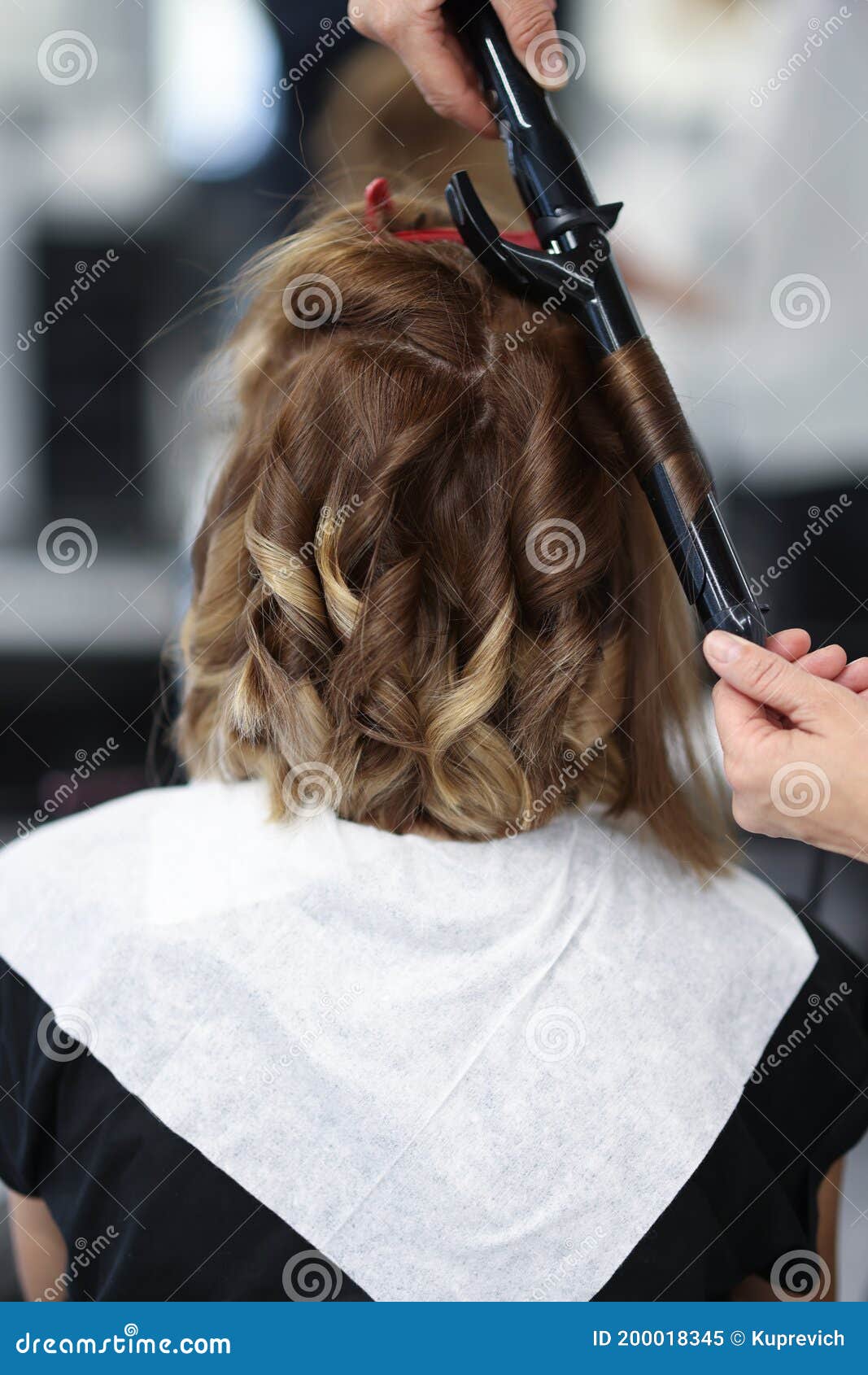 Woman in Beauty Salon is Twisted Curls of Hair on Curling Iron. Stock Image - Image of balayage, fashion: 200018345 Woman in Beauty Salon is Twisted Curls of Hair on Curling Iron. Stock Image - Image of balayage, fashion: 200018345