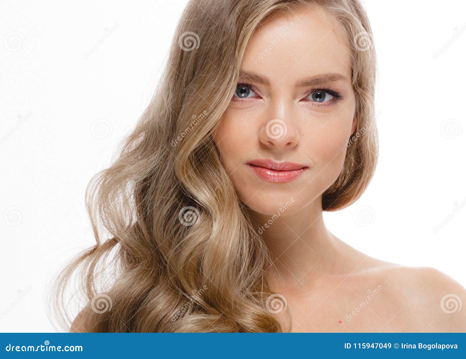 Woman Beauty Skin Care Close Up Portrait Blonde Hair Studio On W Stock Image Image Of Closeup