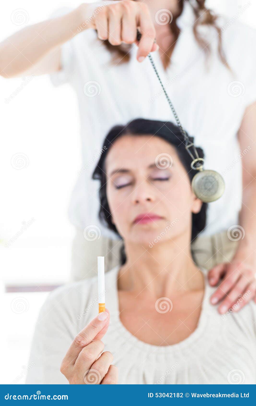 Woman Being Hypnotized To Quit Smoking