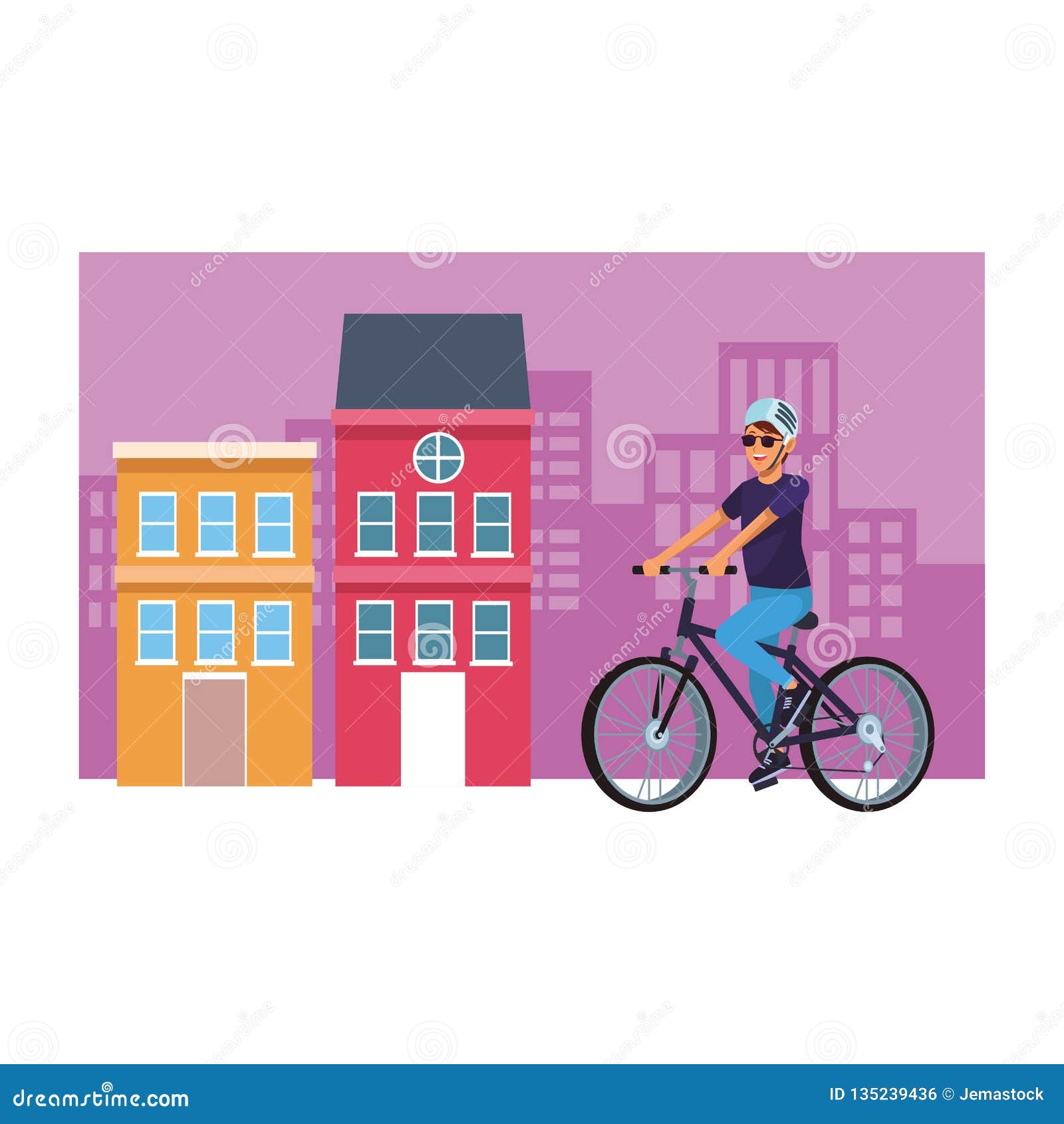 woman with bicicle cityscape