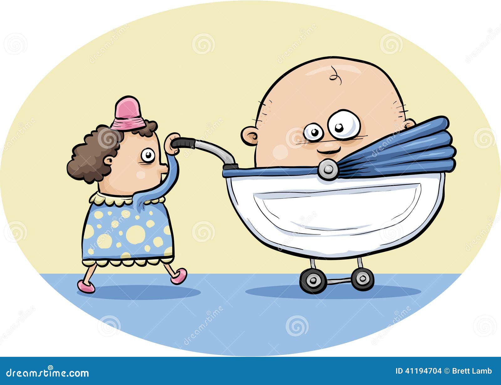 Woman with Big Baby stock illustration. Illustration of carriage - 41194704