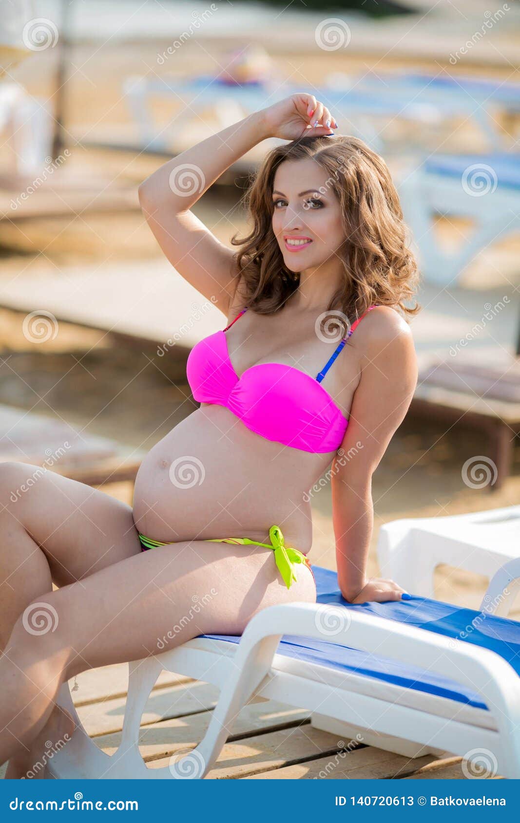 in Bikini on Lounge Chair Stock Image - Image of relax, adult: 140720613