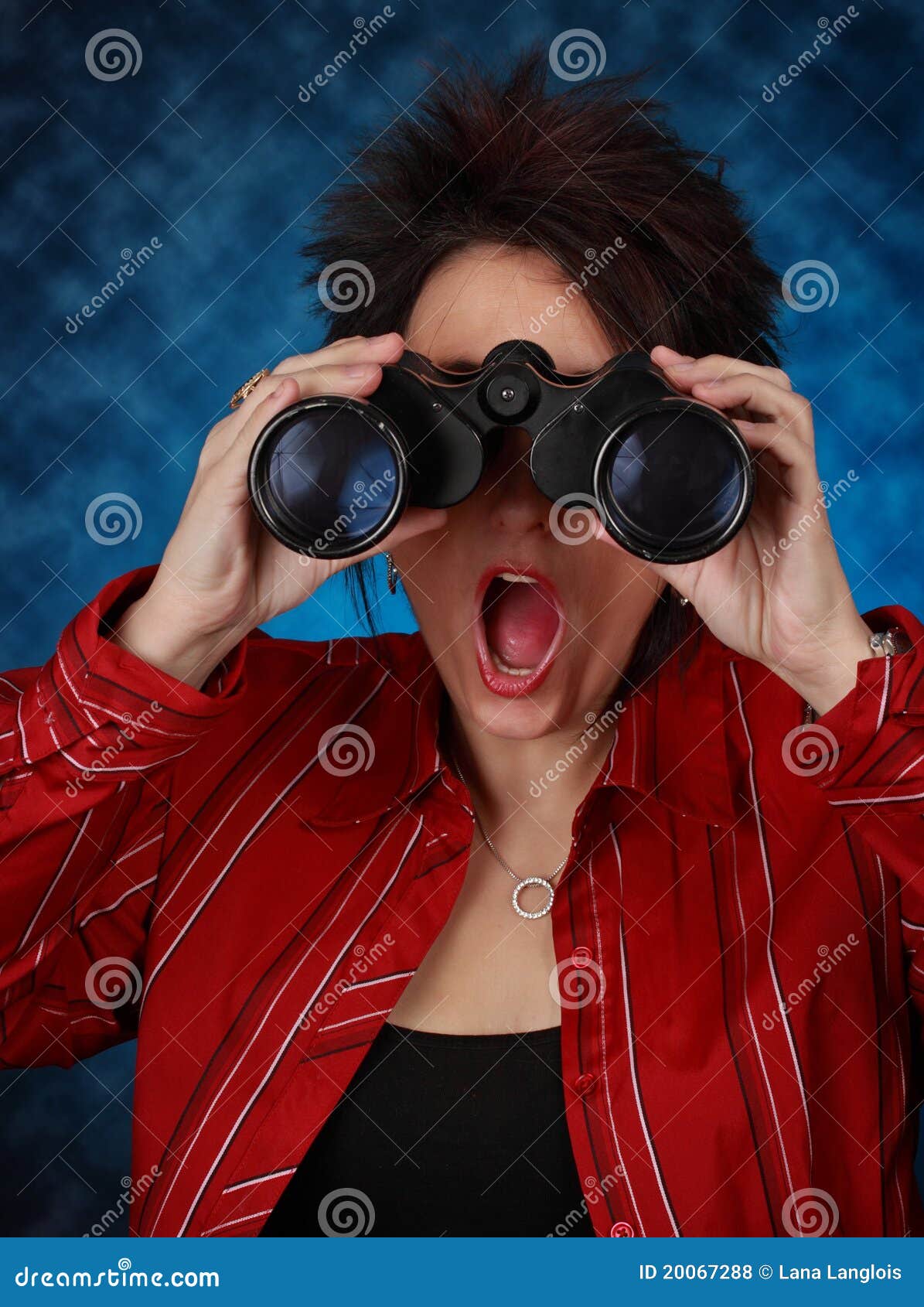 Woman with binoculars stock photo. Image of female, mature 20067288