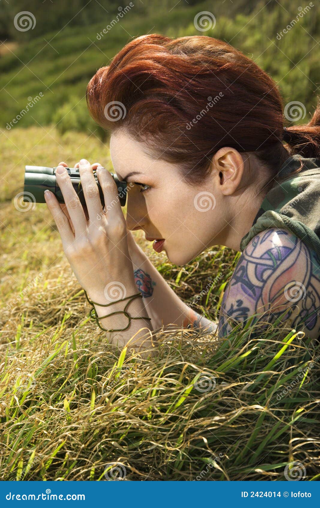 Woman with binoculars stock photo. Image of 060217a0134 2424014