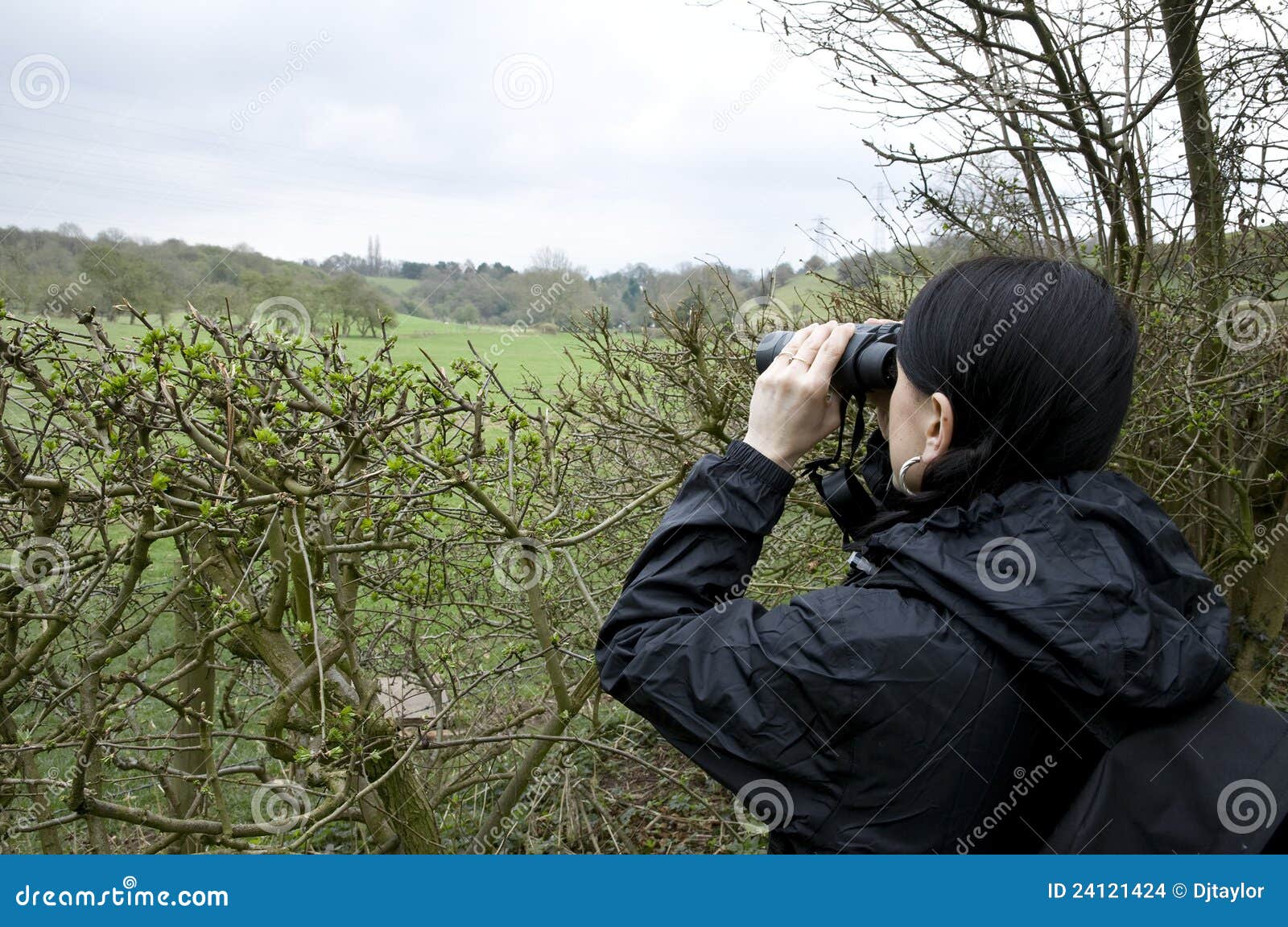 woman birdwatching