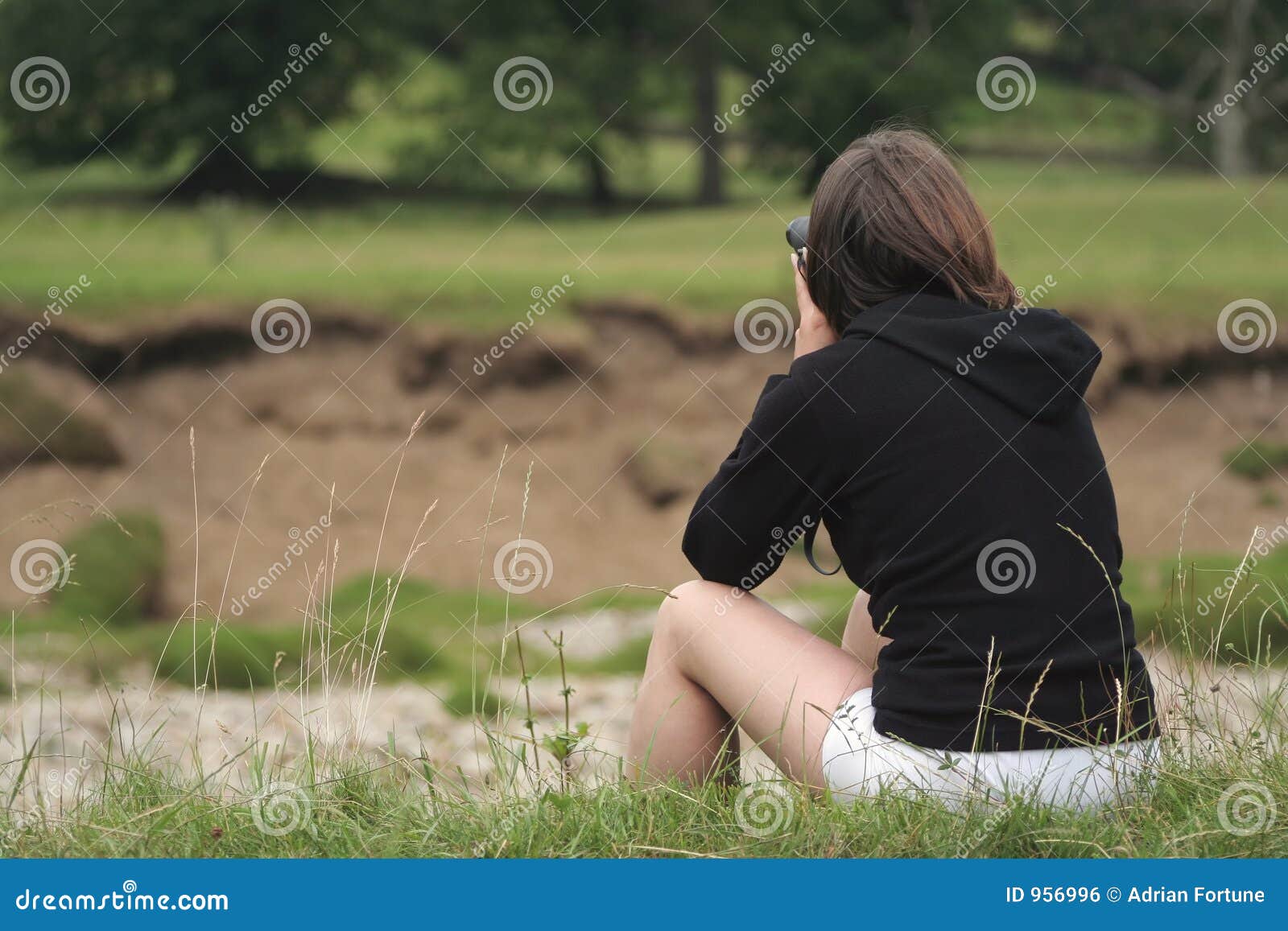 woman birdwatching