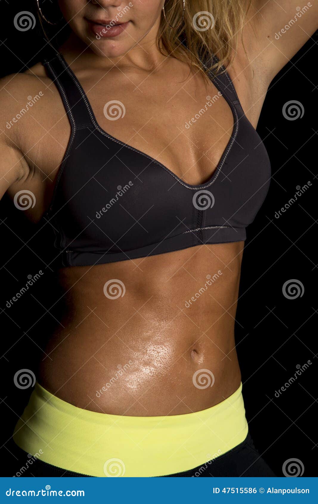 Woman black bra body shiny stock photo. Image of energy - 47515586